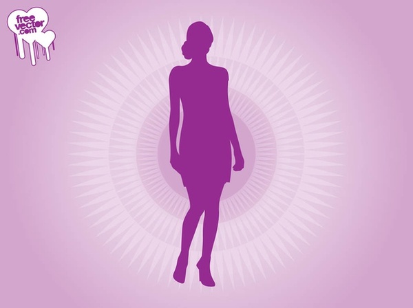 Purple Woman Silhouette Free Vector