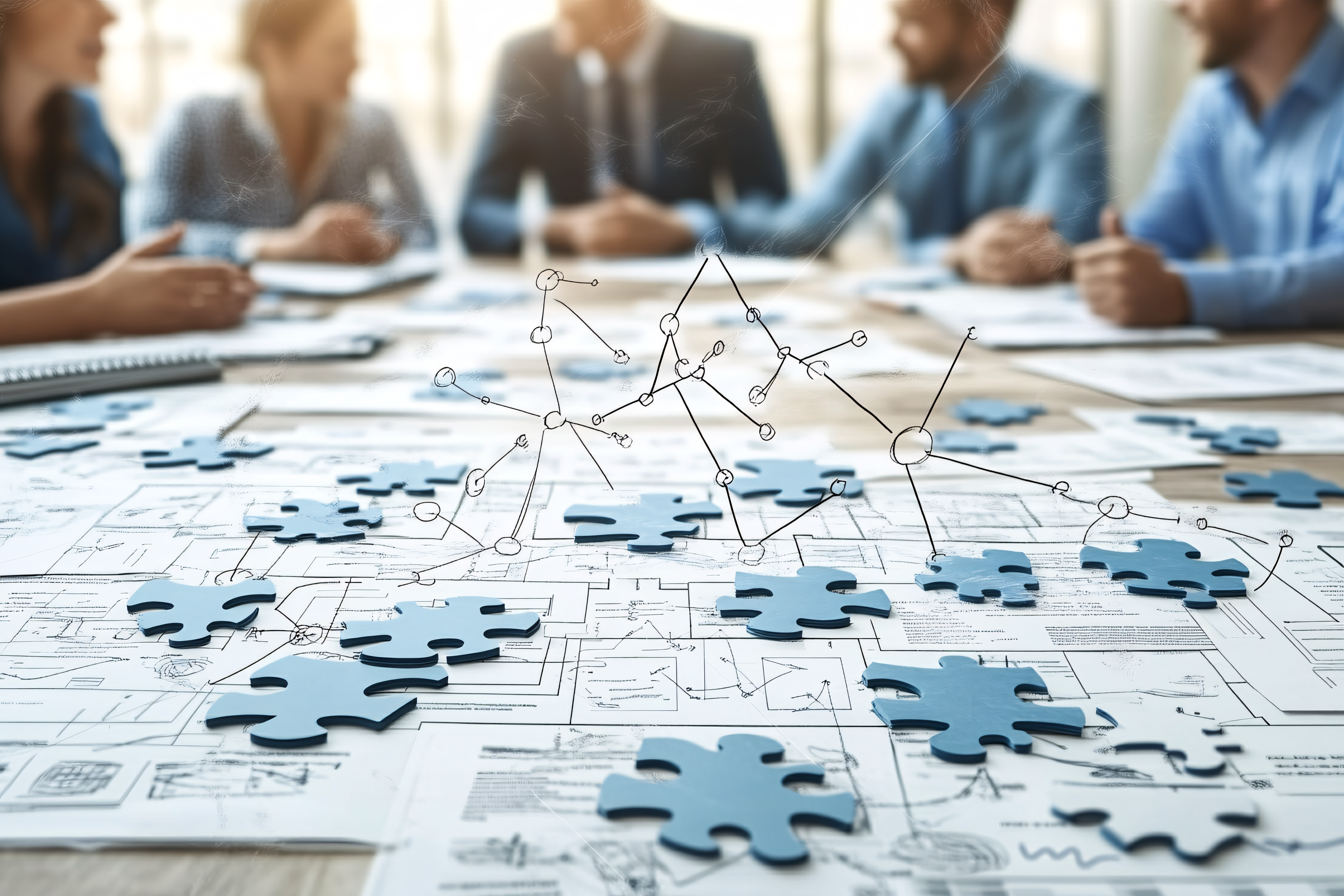 Puzzle Piece Collaboration Meeting