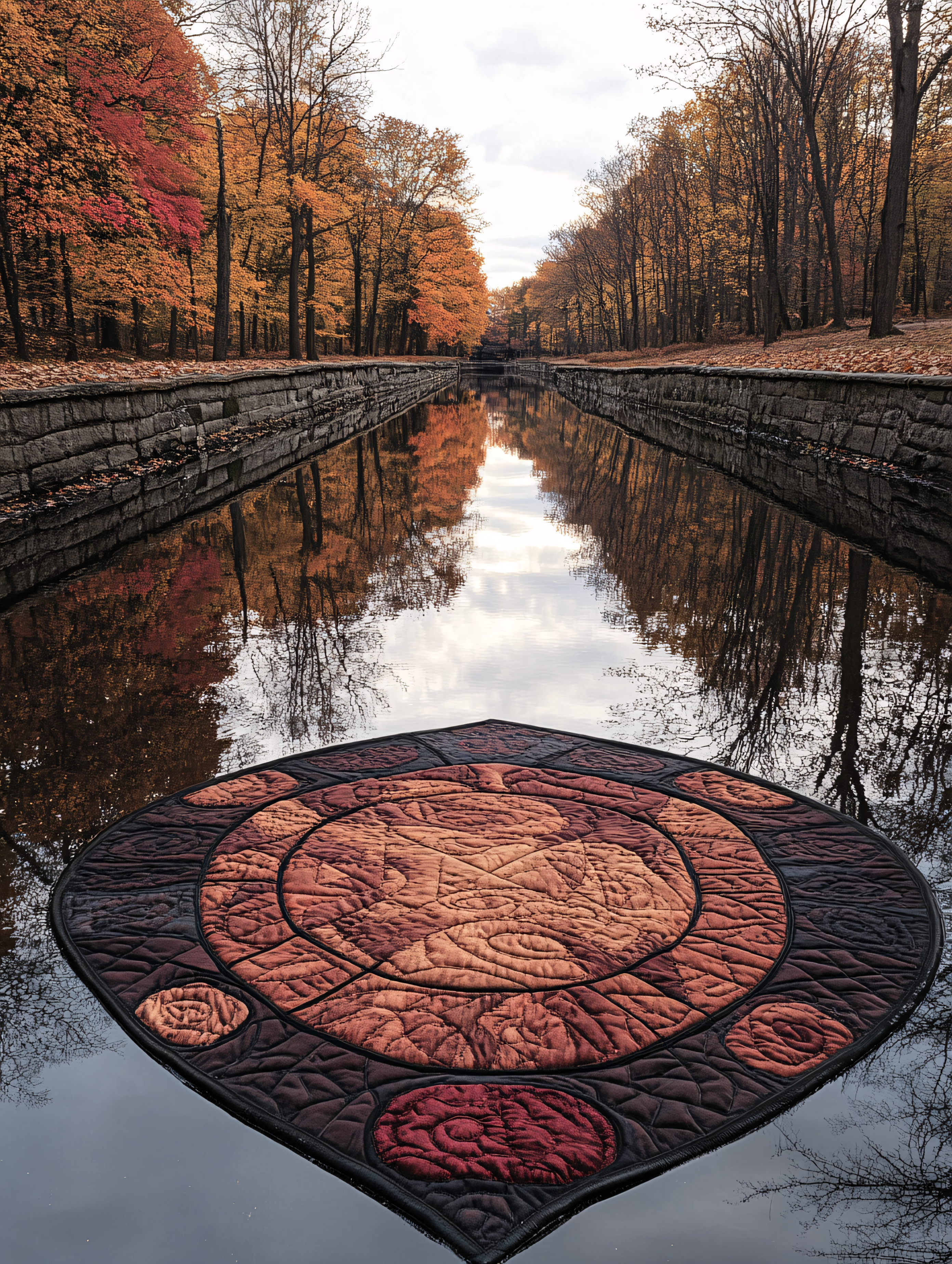 Quilt Floating On Autumn Canal