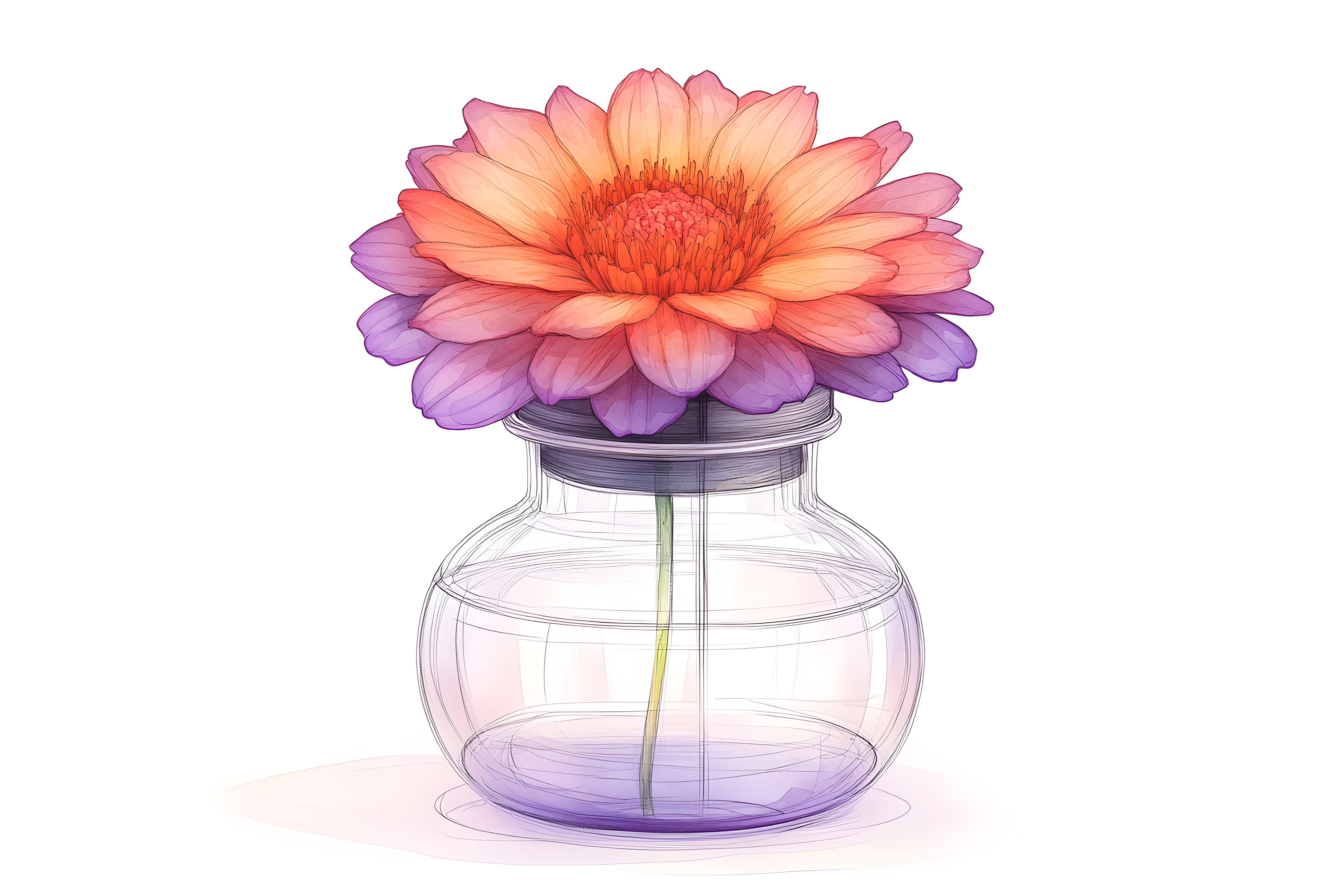 Radiant Dahlia in Glass Jar