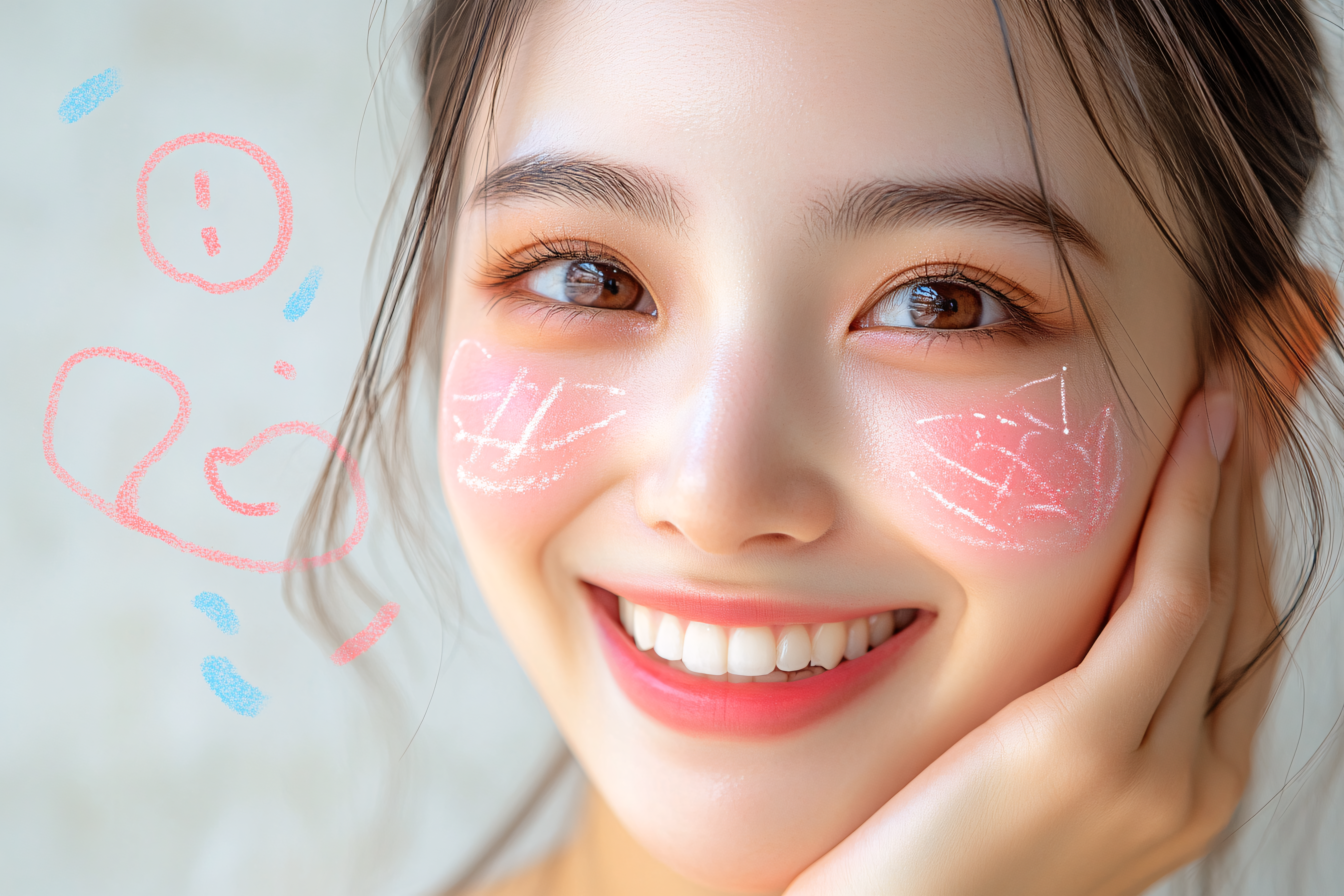 Radiant Smile with Cheek Art