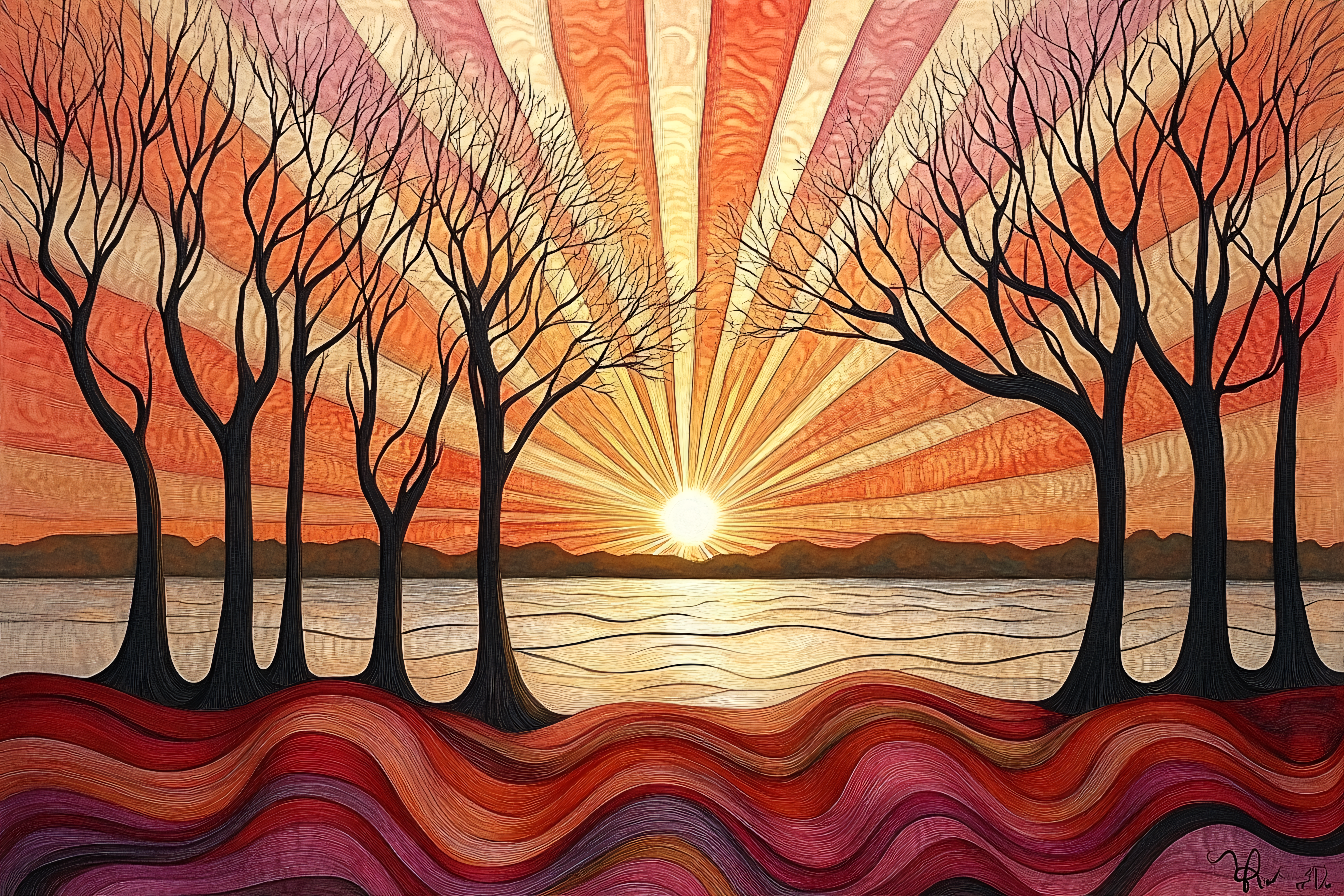 Radiant Sunset Landscape