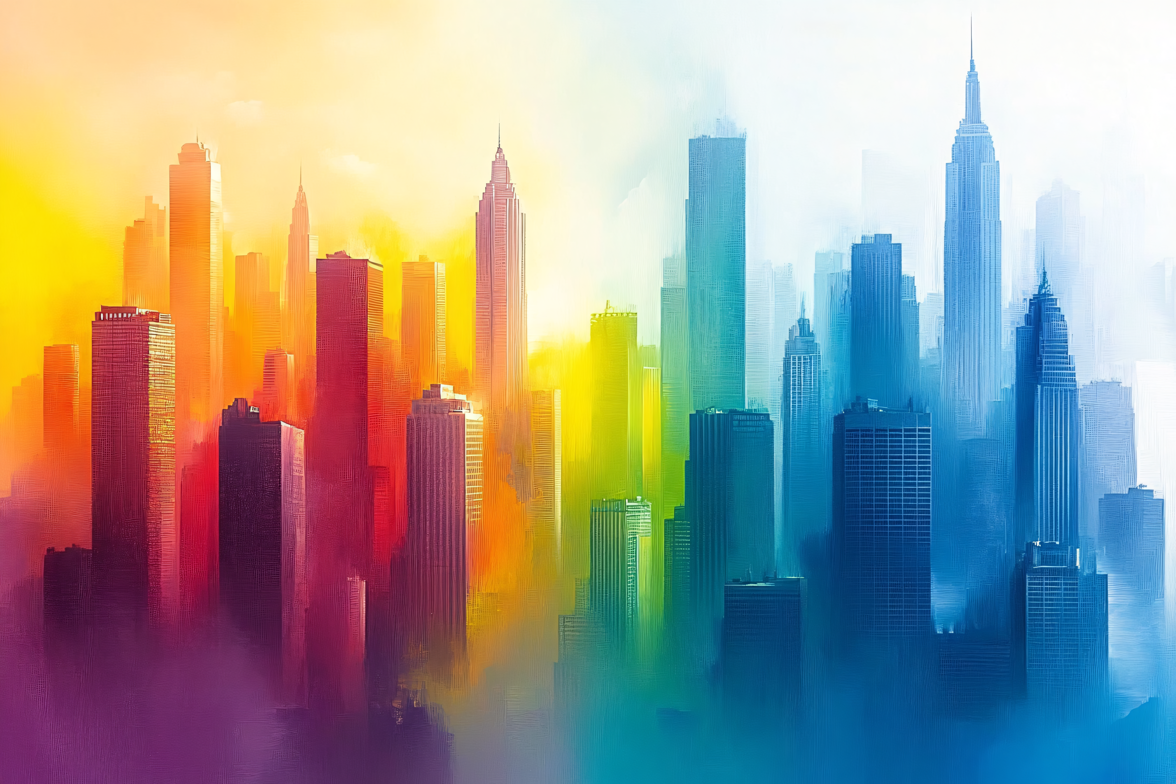 Rainbow Cityscape