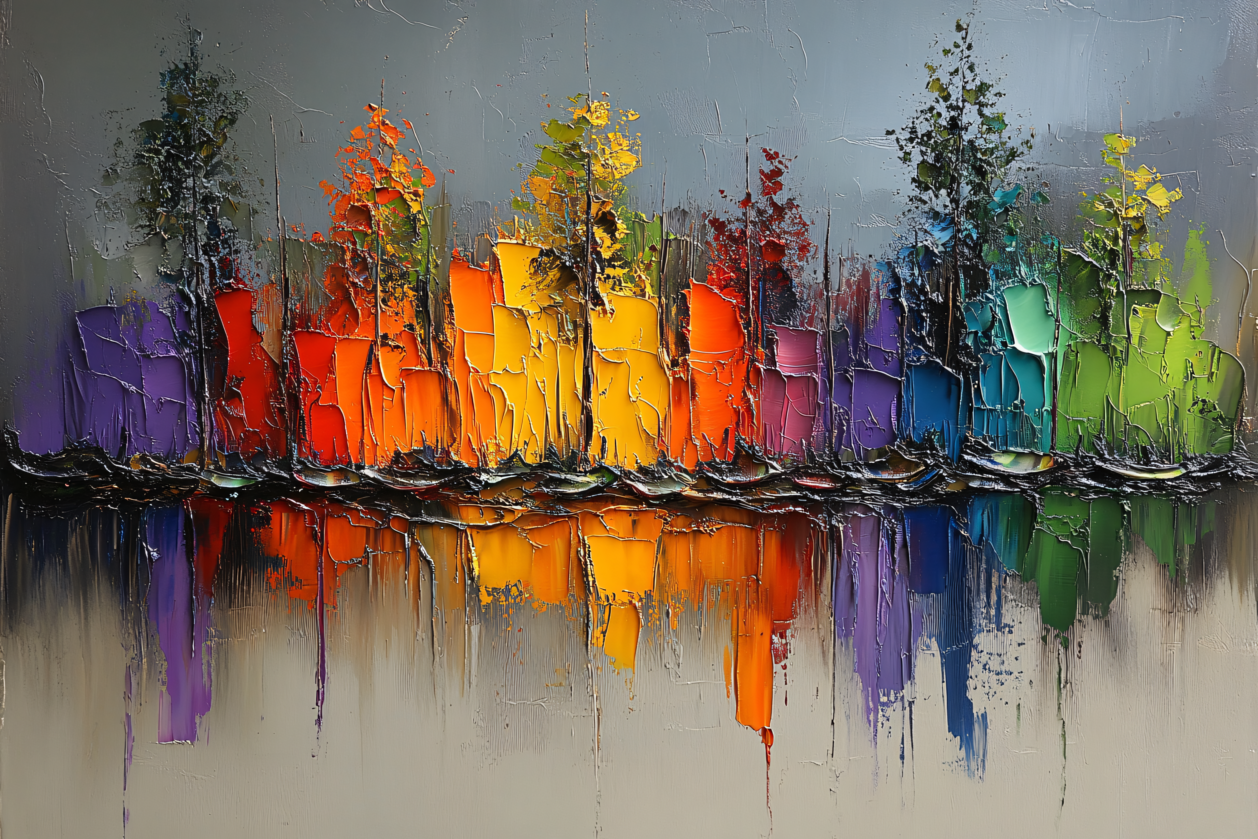 Rainbow Forest Reflection