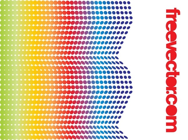 Rainbow Halftone Design Free Vector