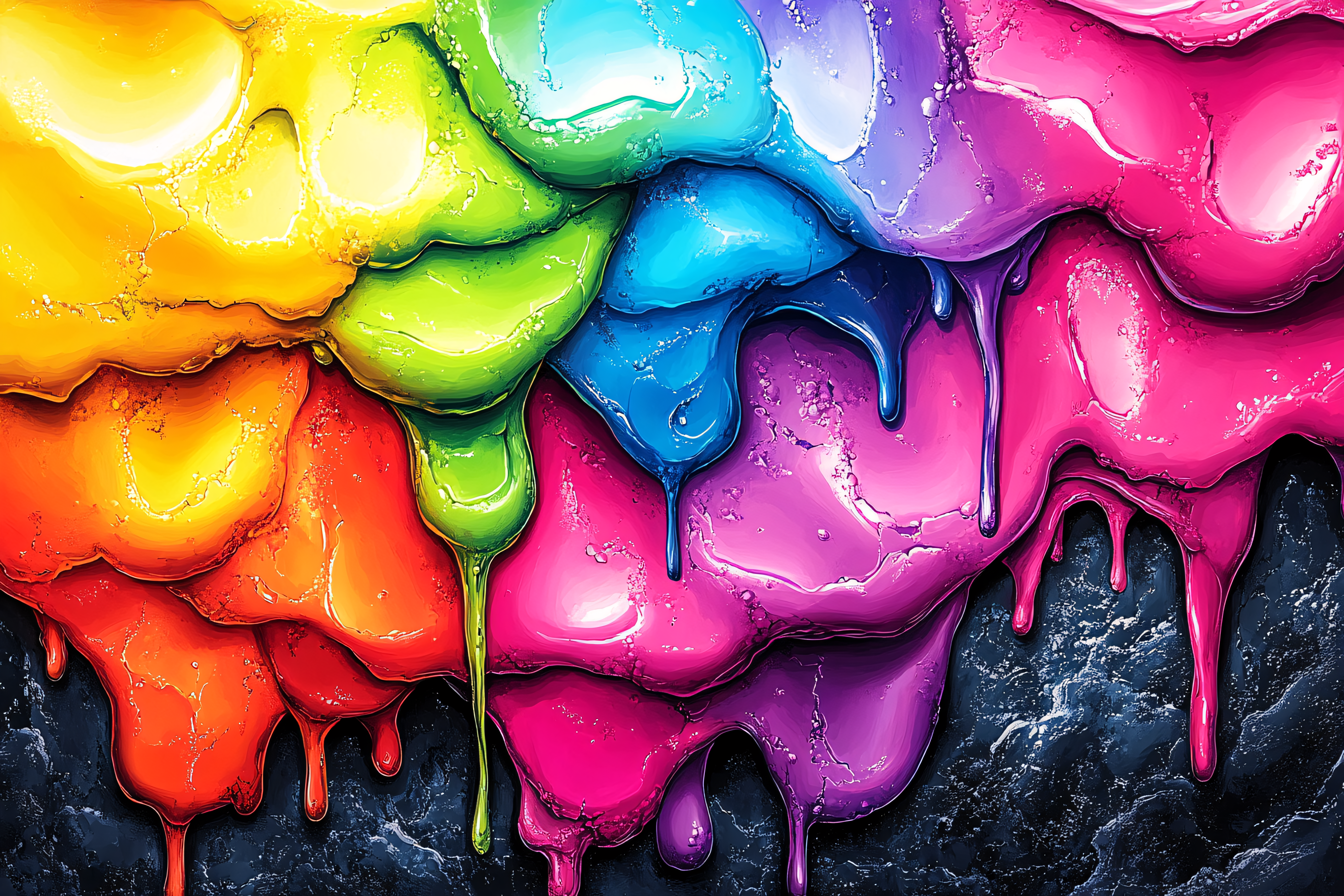 Rainbow Paint Drips