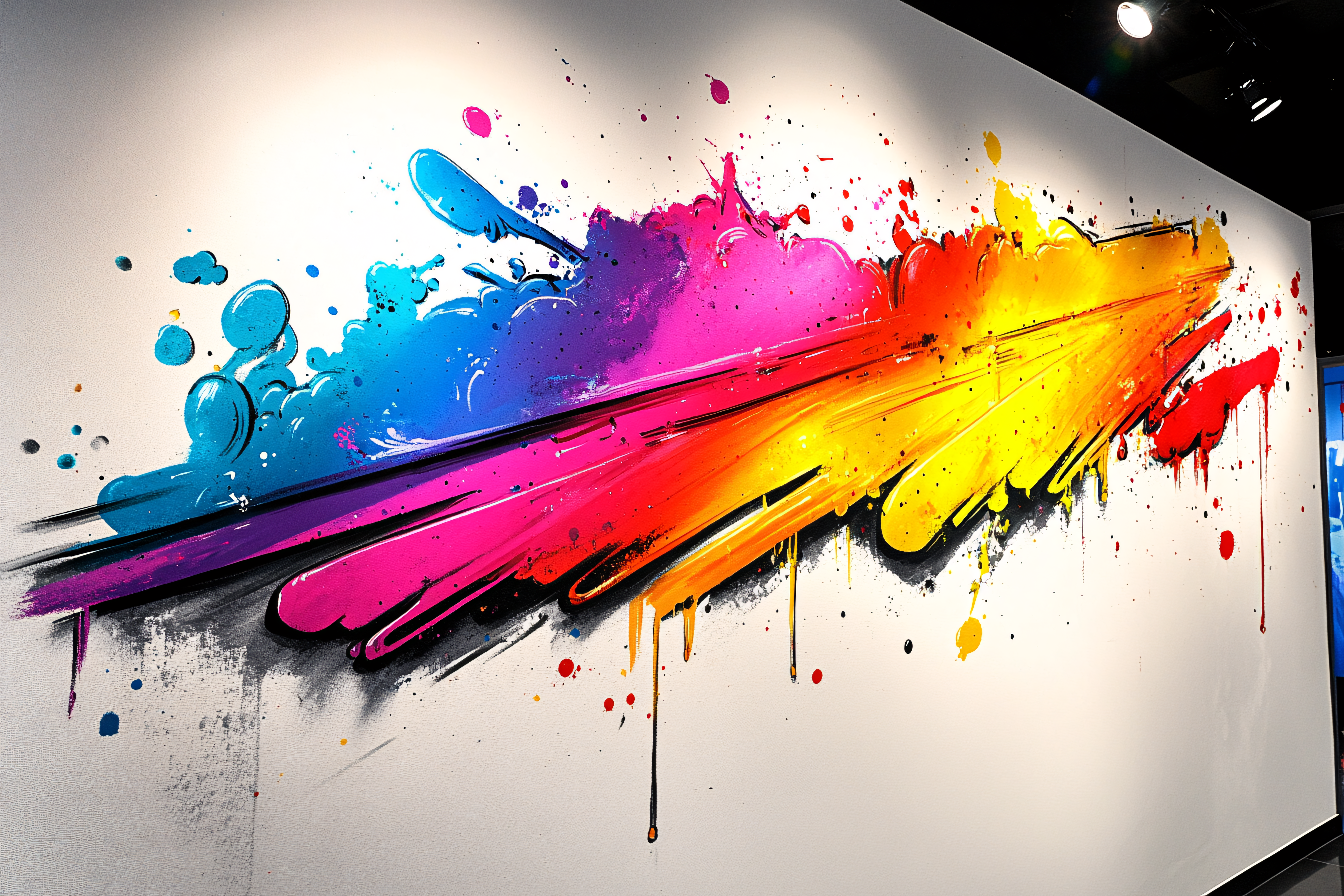 Rainbow Paint Splatter Art