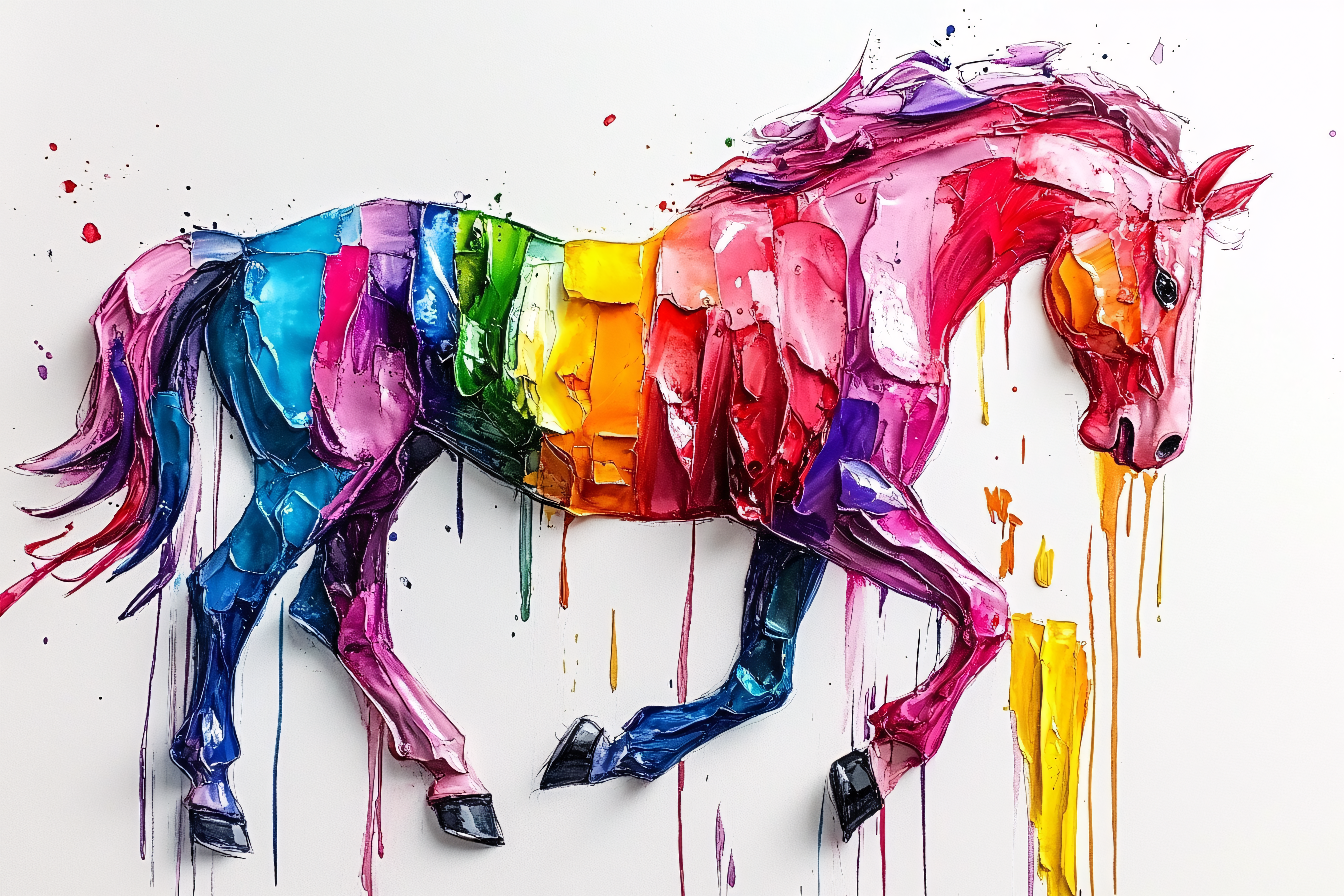 Rainbow Painted Horse