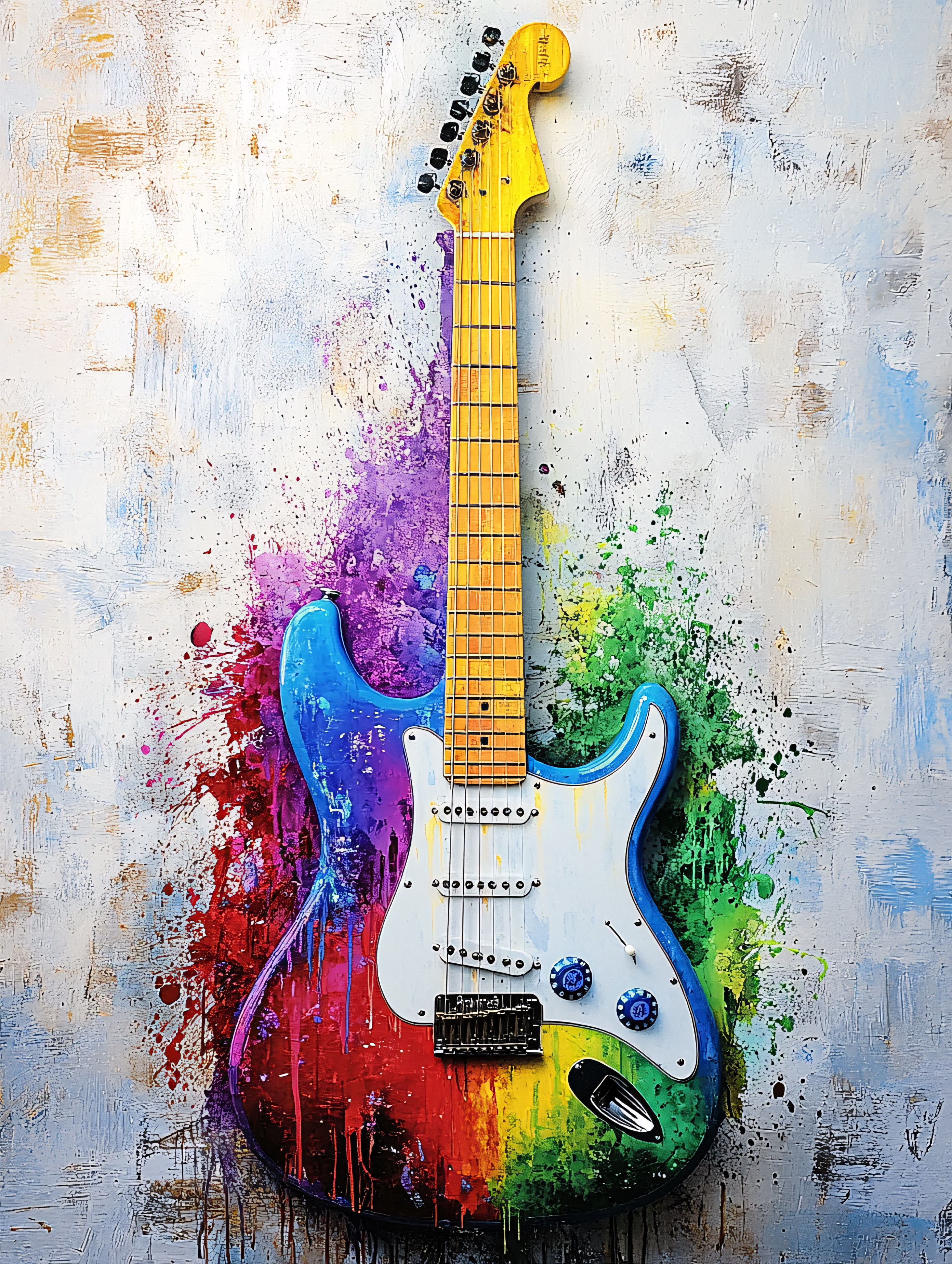 Rainbow Stratocaster Guitar