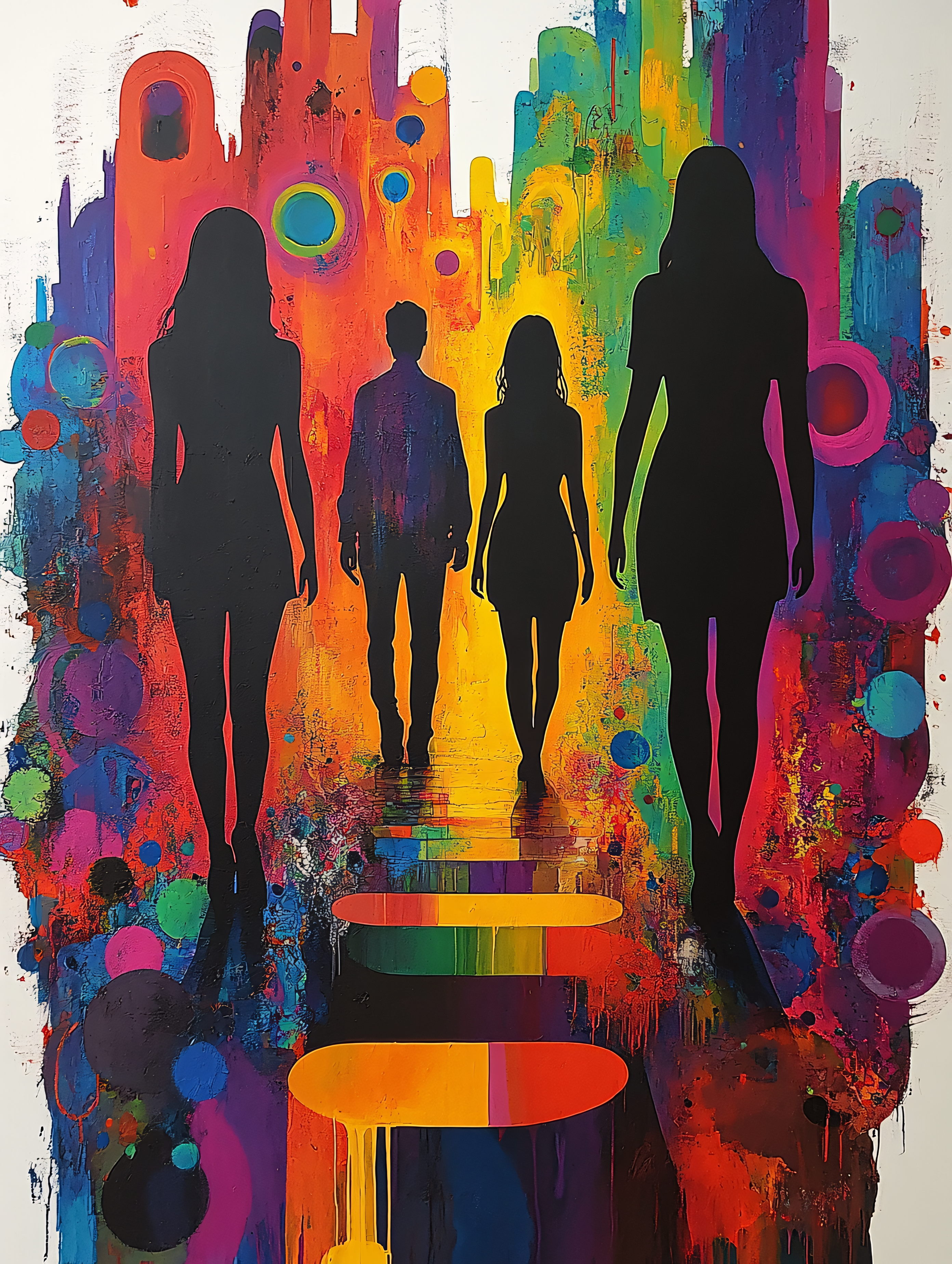 Rainbow Walkway Silhouettes