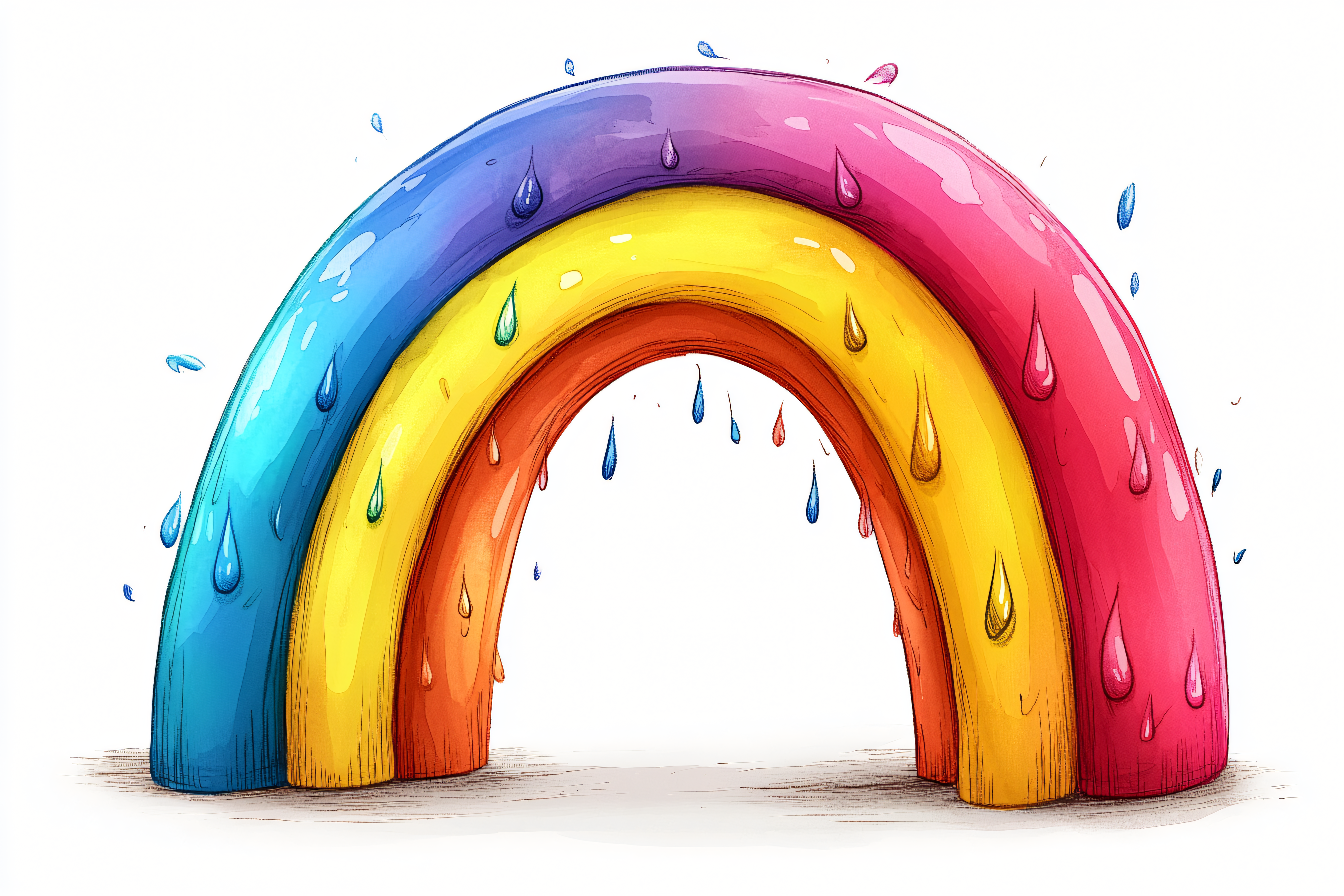 Rainbow With Water Droplets