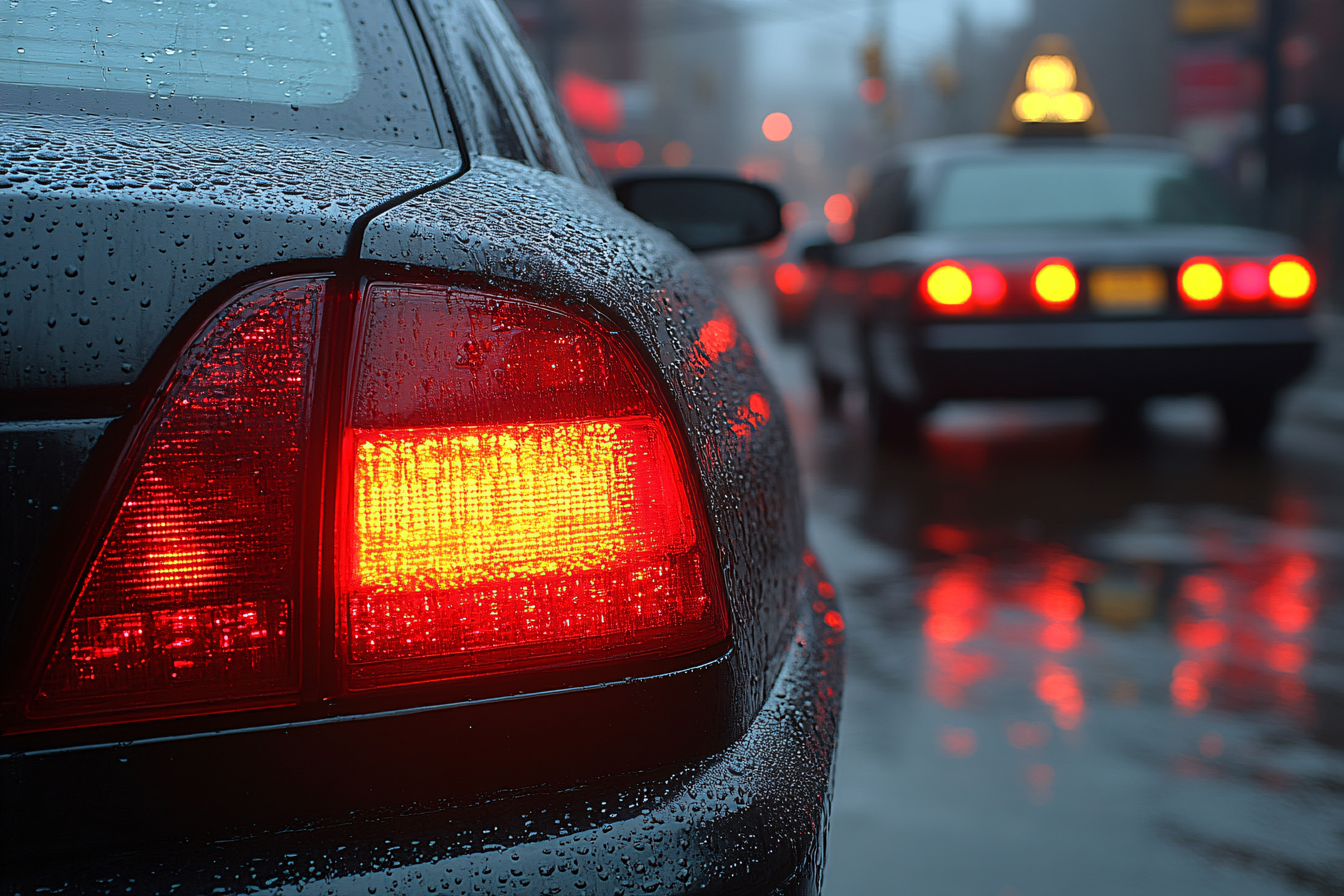 Rainy City Car Lights