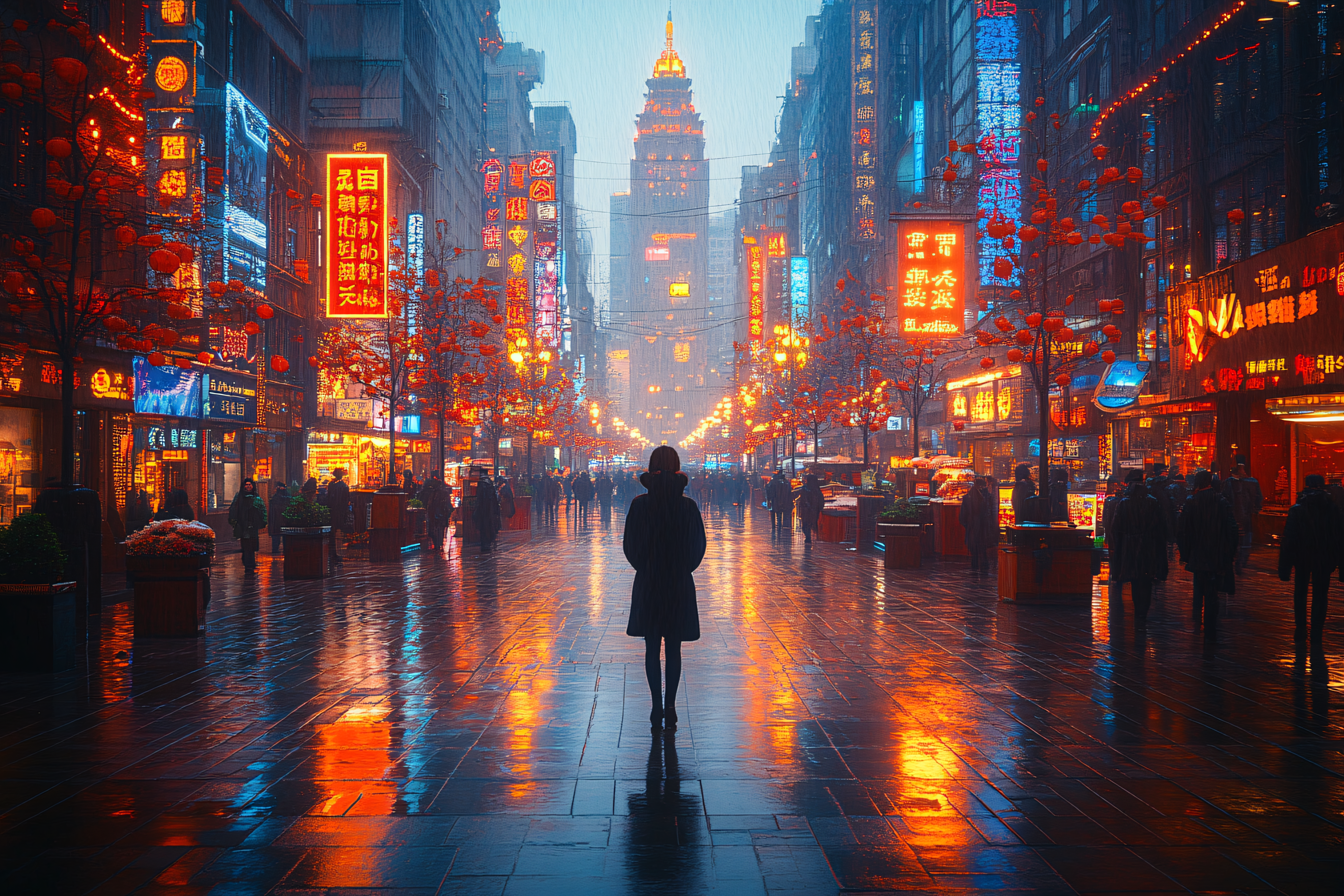 Rainy City Street