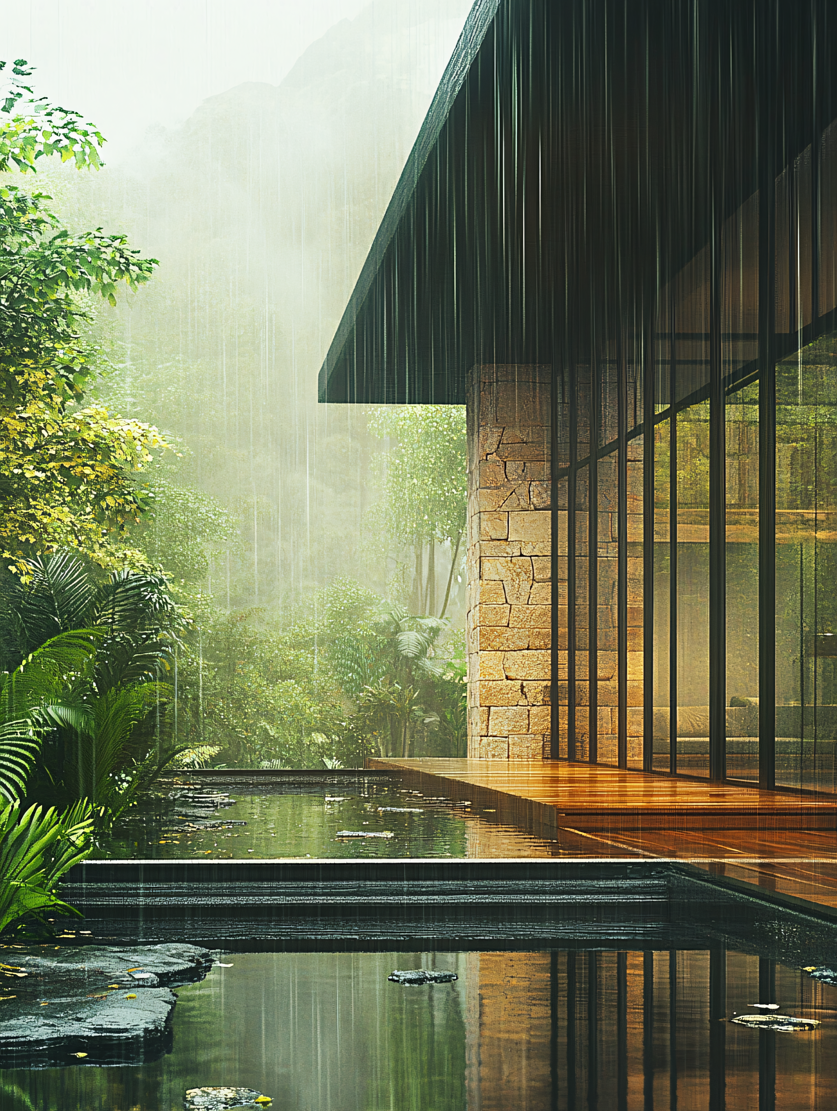 Rainy Tropical Modern Residence
