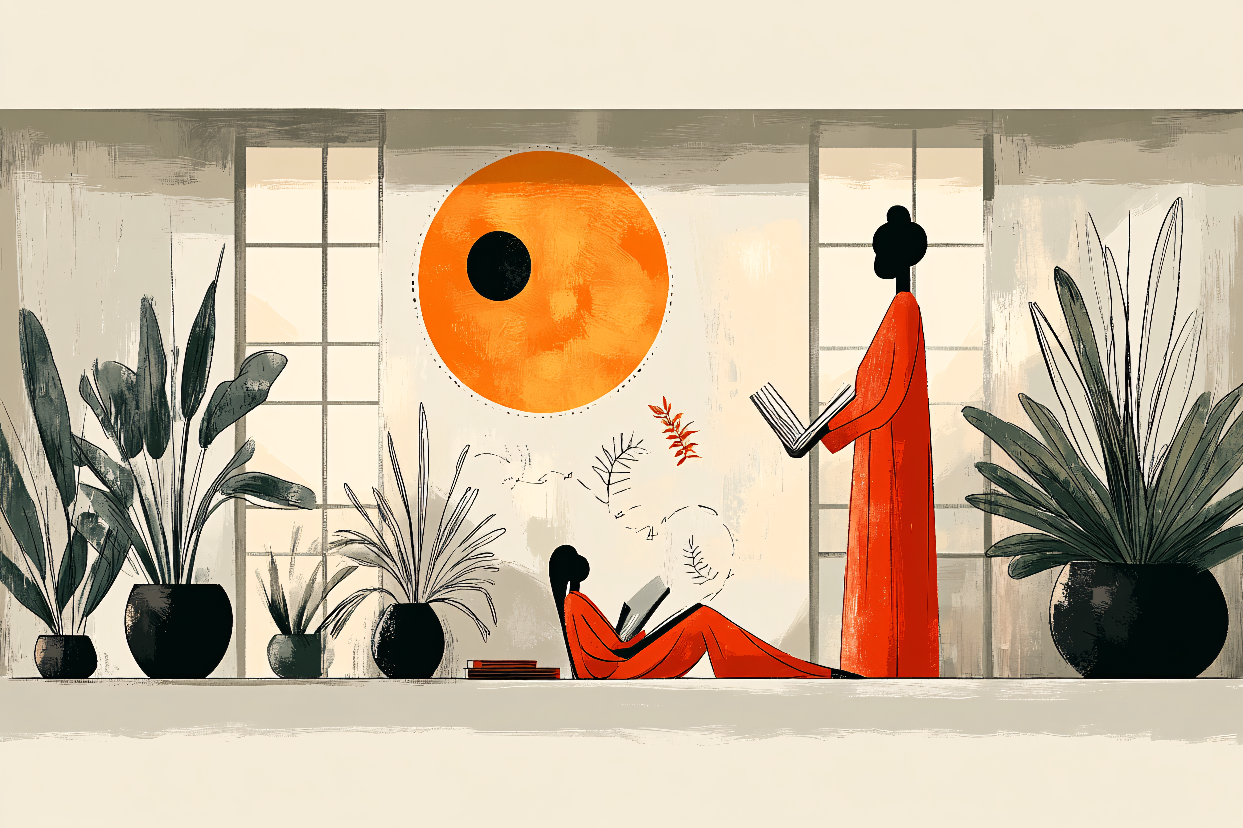 Readers in Serene Room