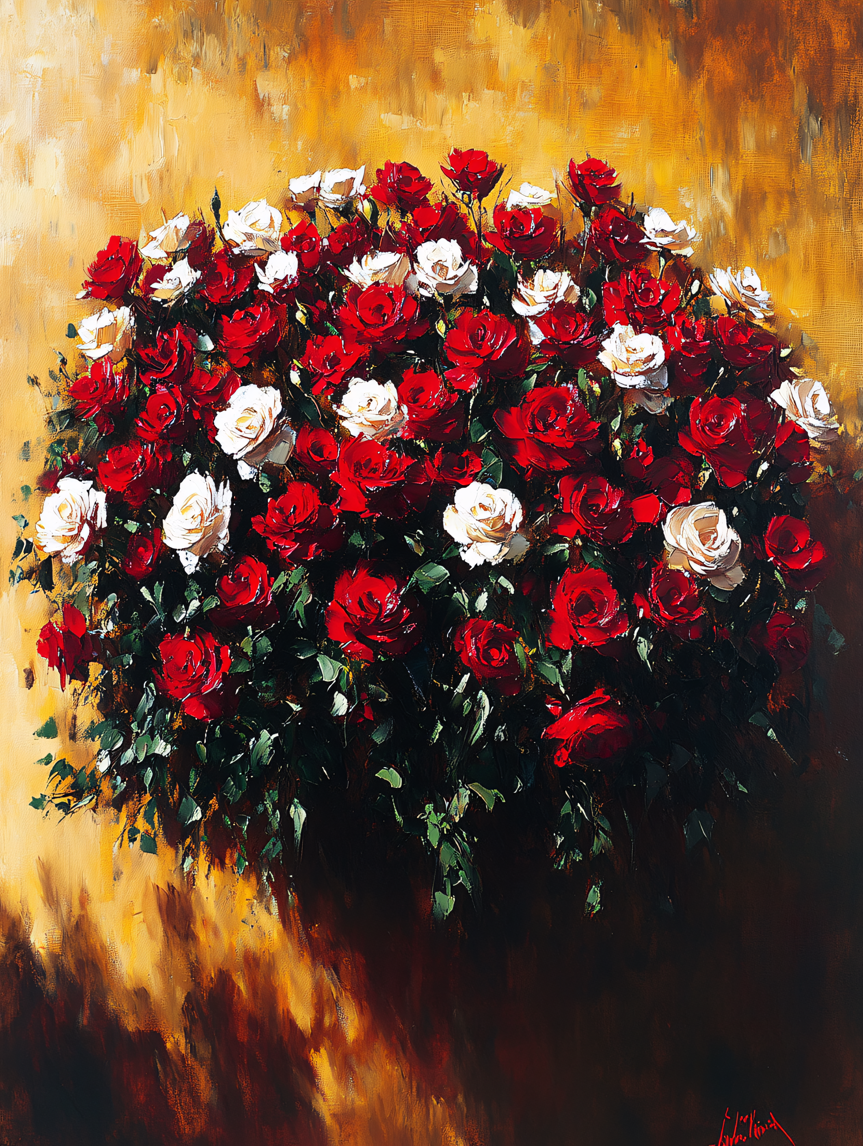 Red and White Roses