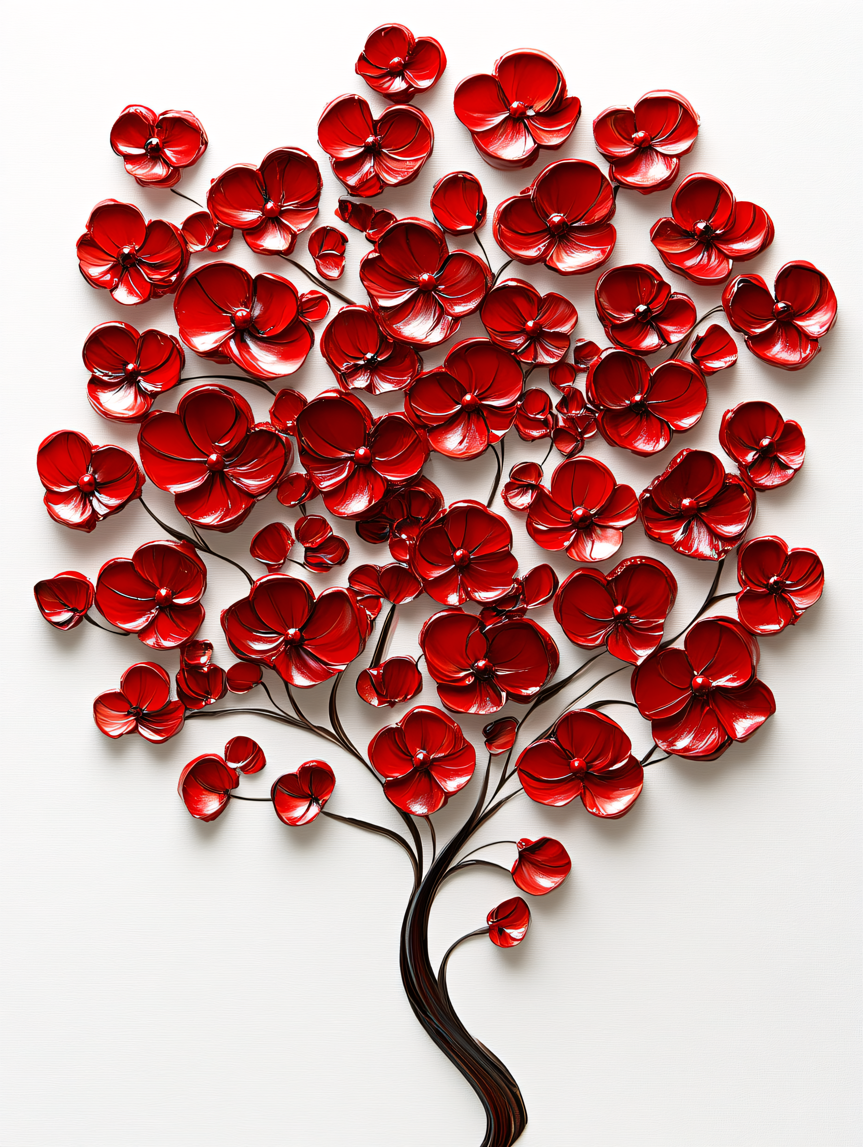 Red Blossoms on a Branch