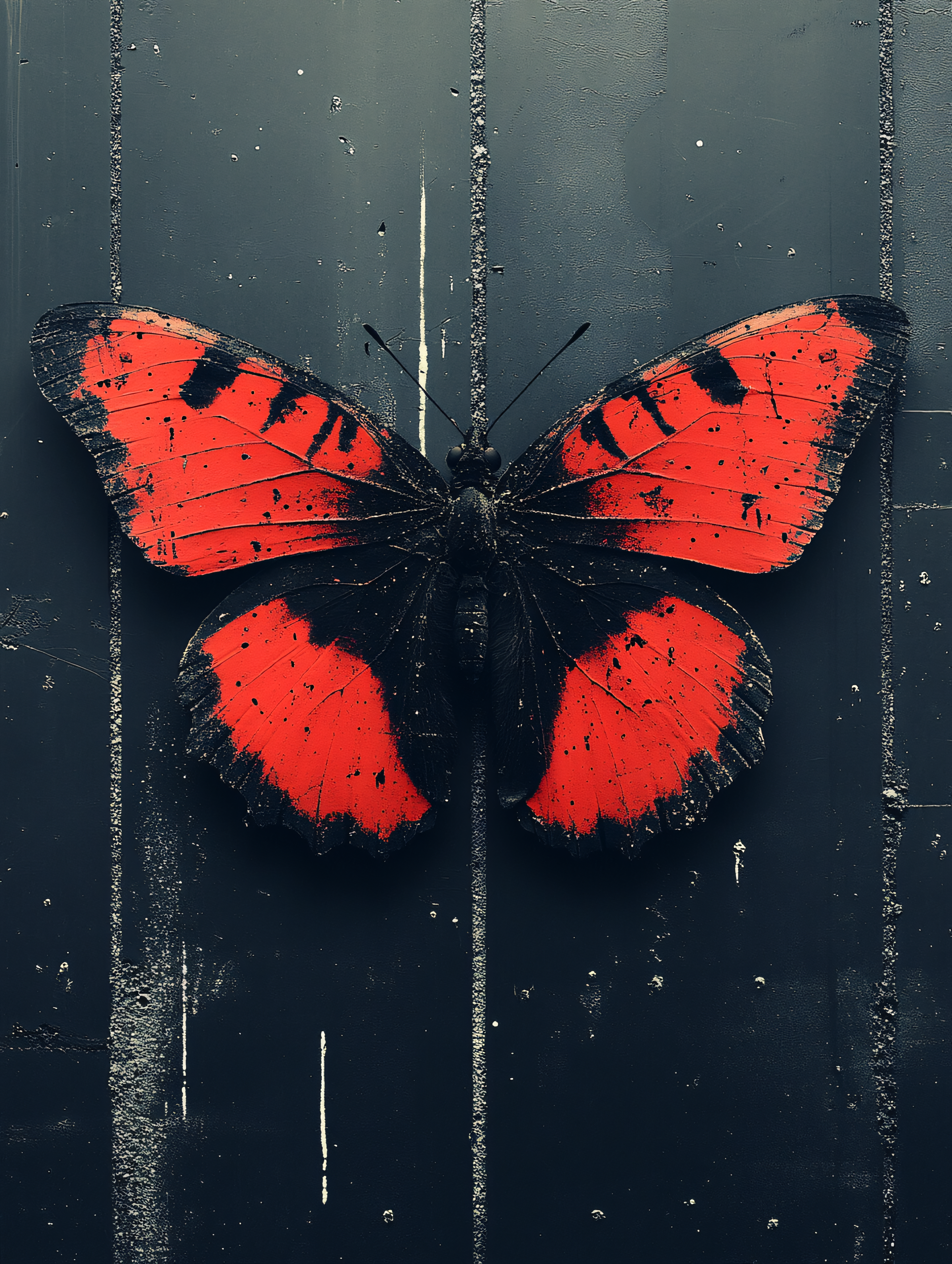Red Butterfly On Dark Background