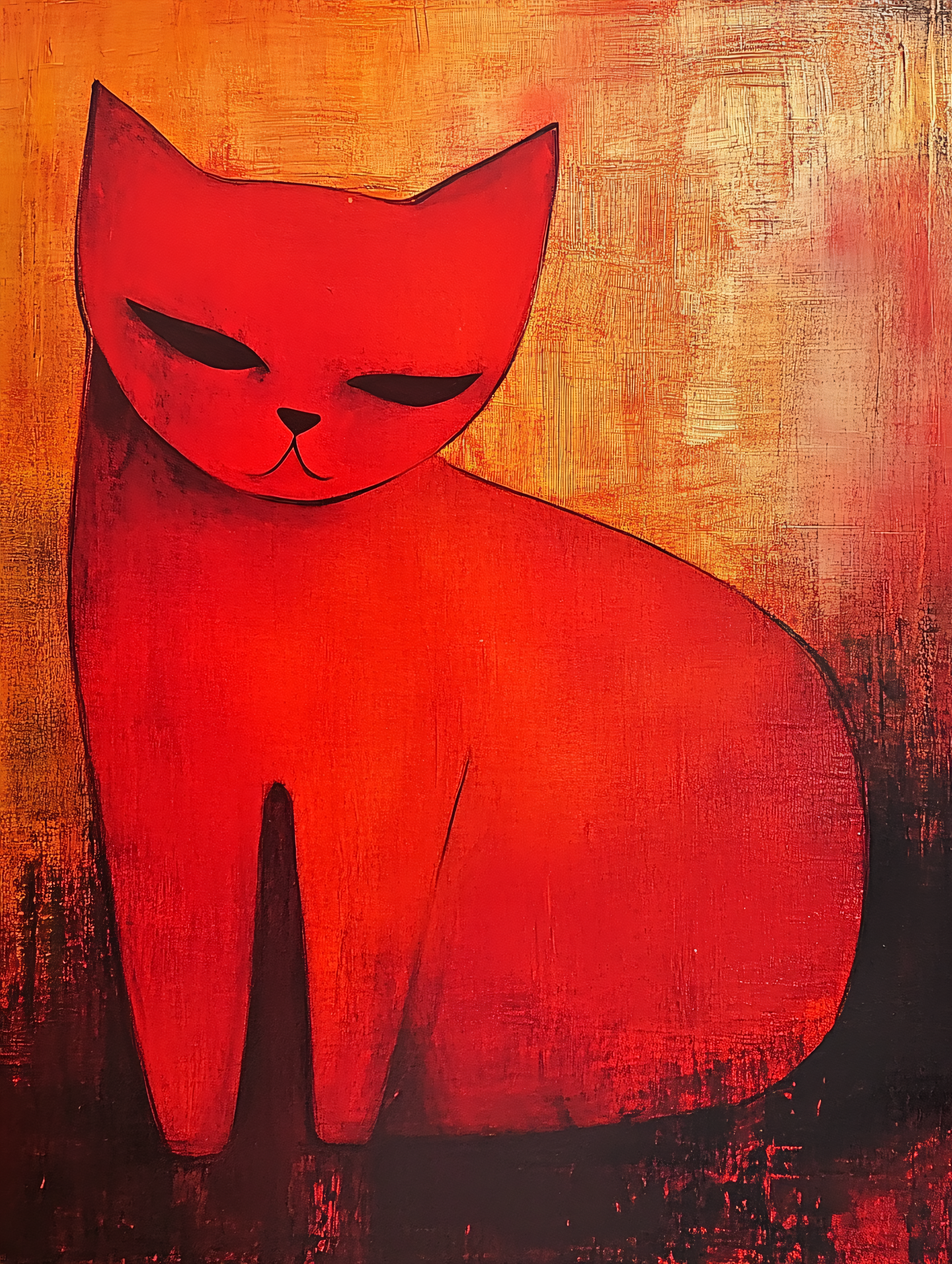 Red Cat Contemplation