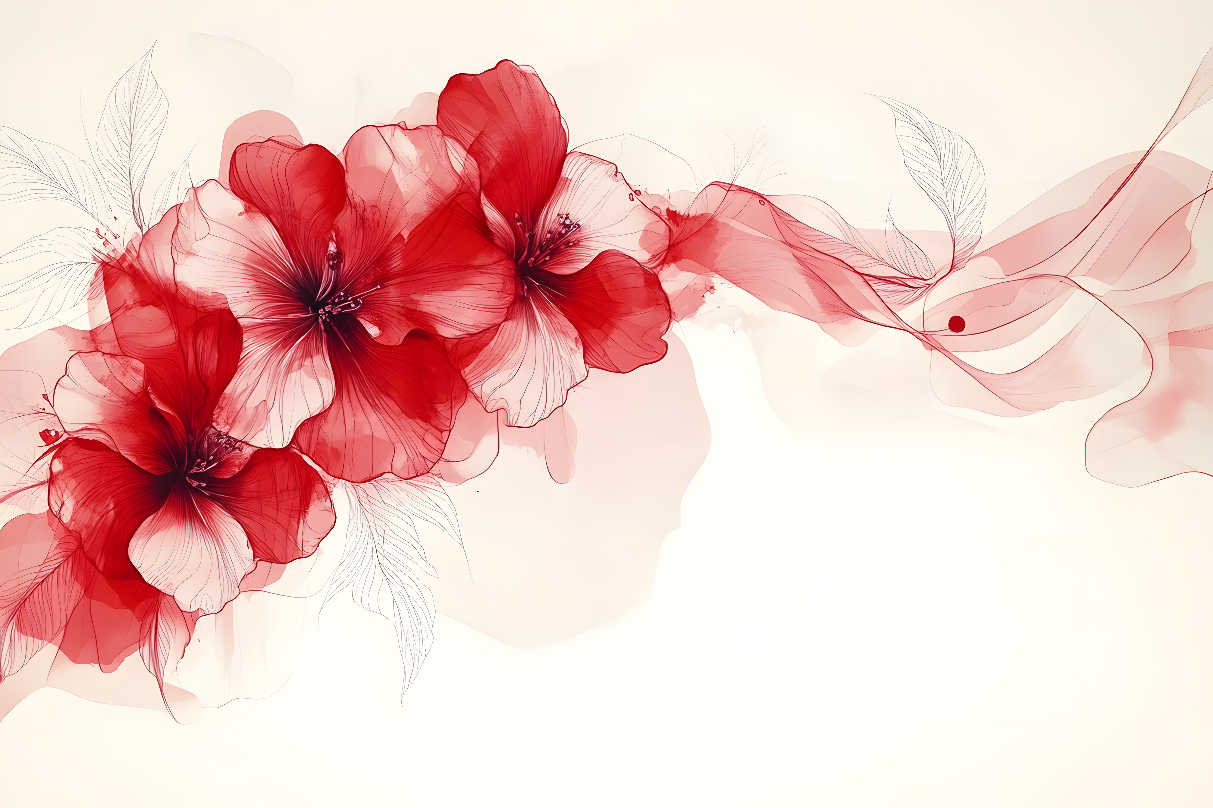 Red Floral Watercolor Design