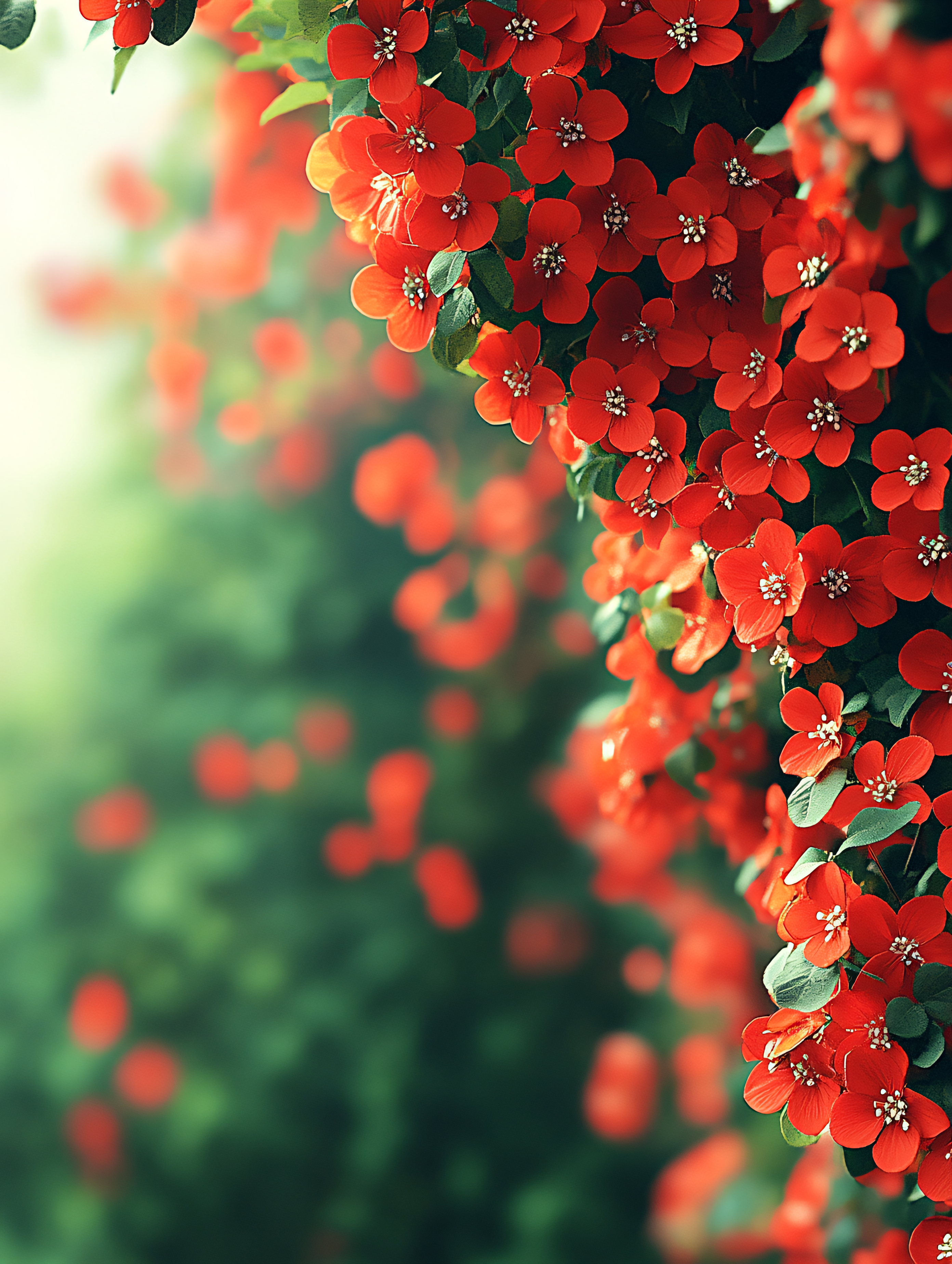 Red Flowers Blossoming in Spring