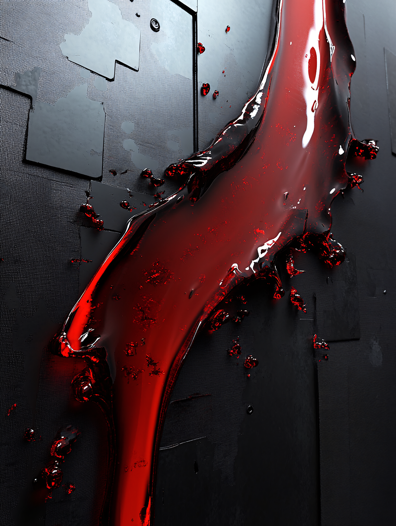 Red Liquid Splash On Dark Surface