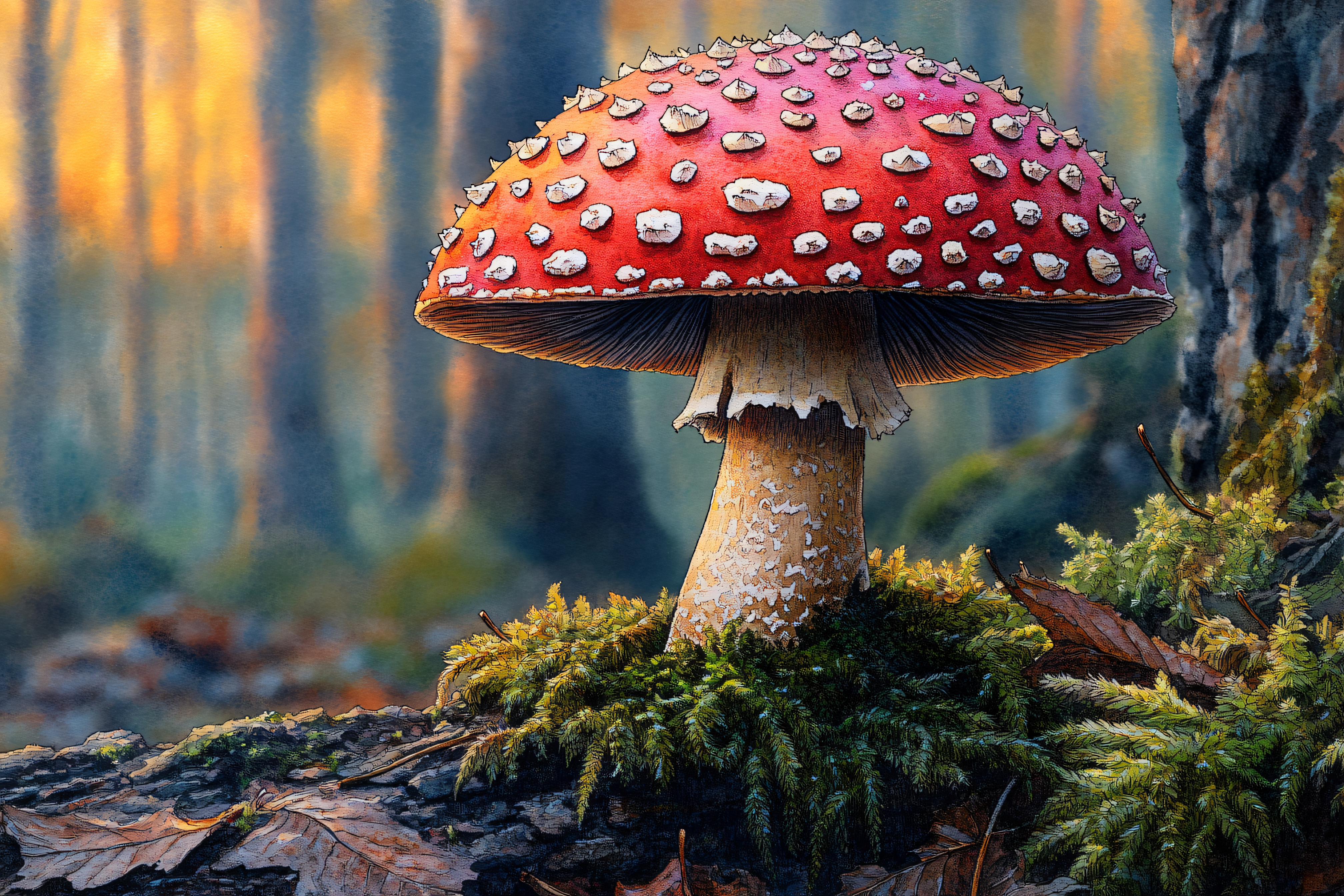 Red Mushroom in Forest