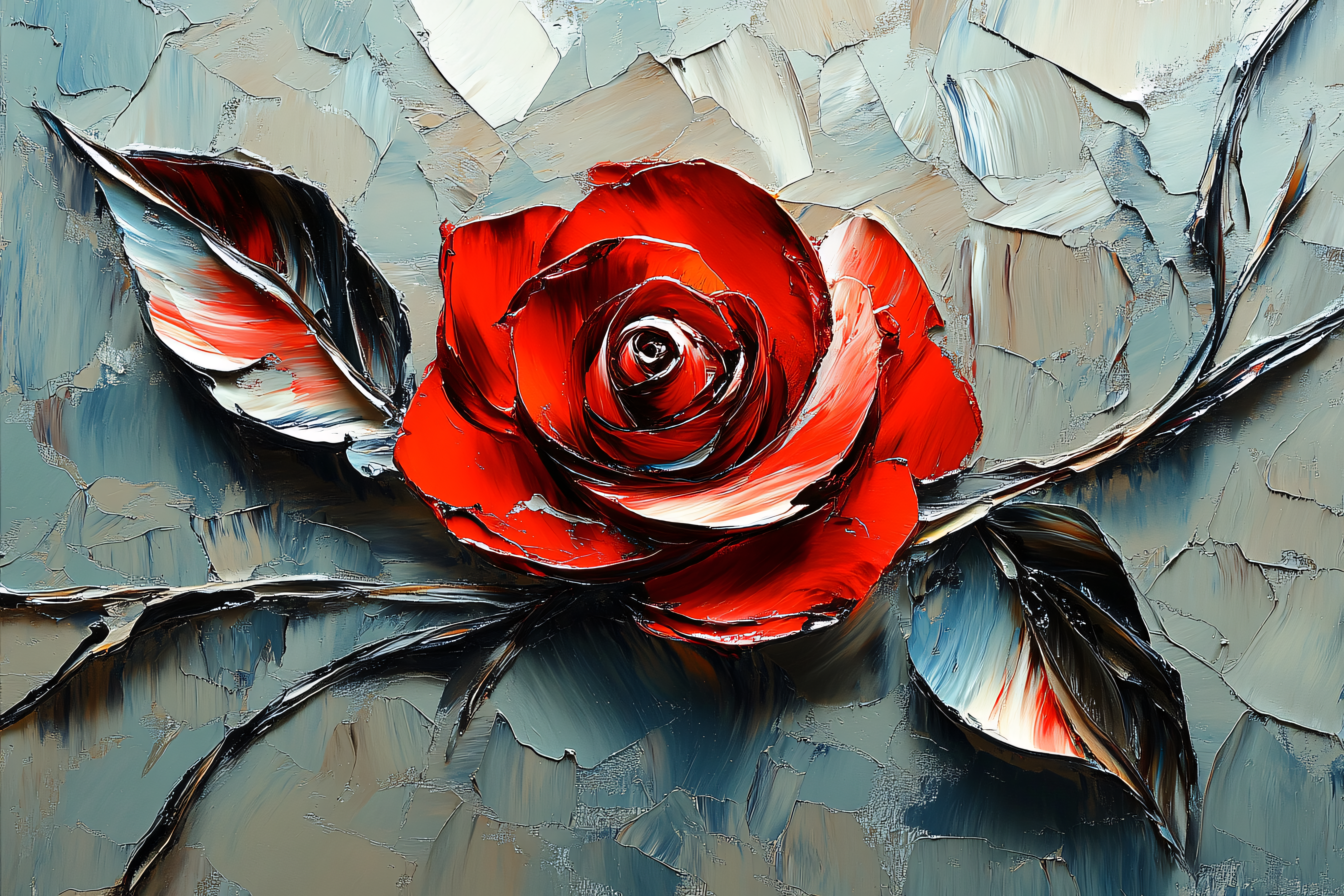 Red Rose Oil Painting