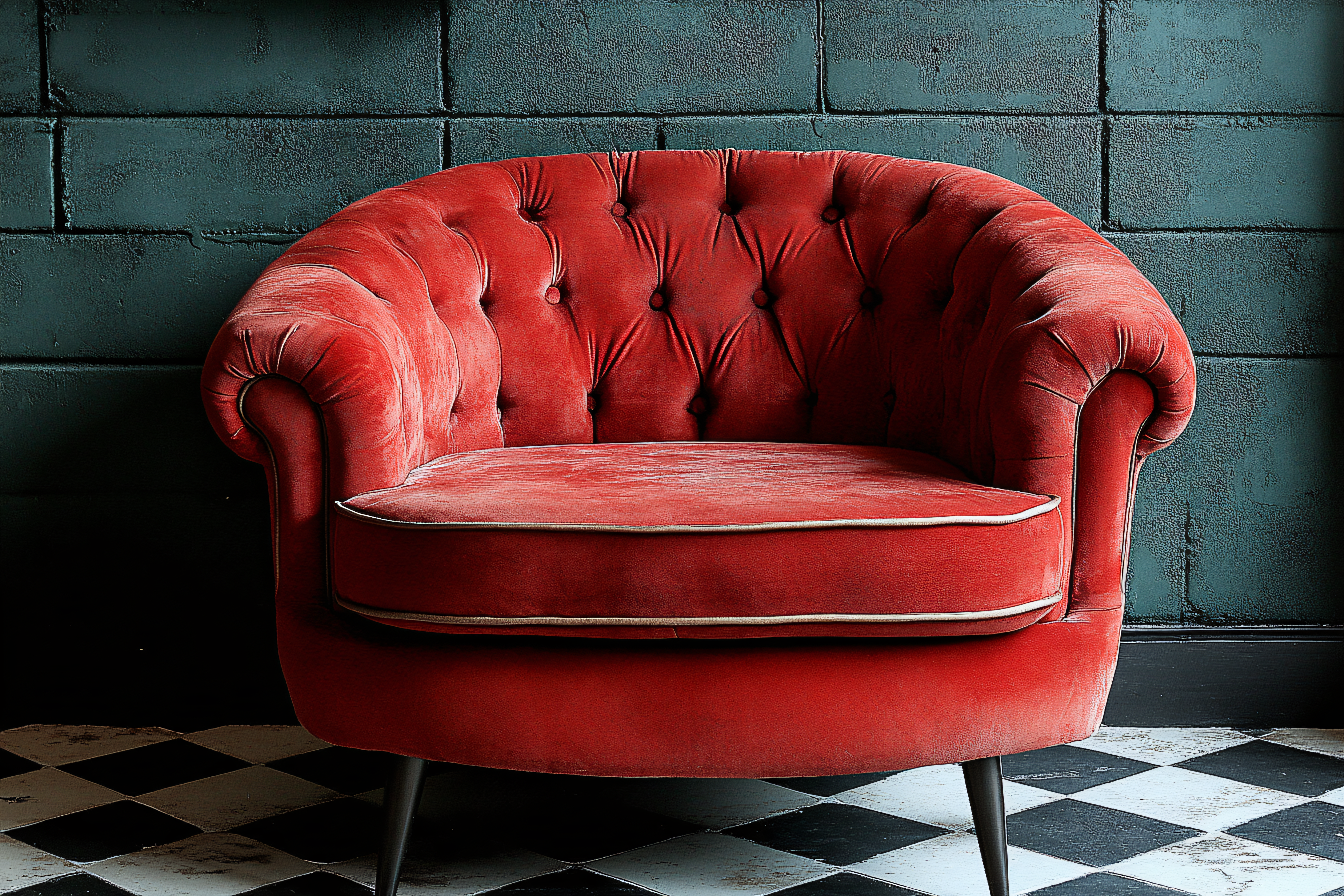 Red Velvet Armchair