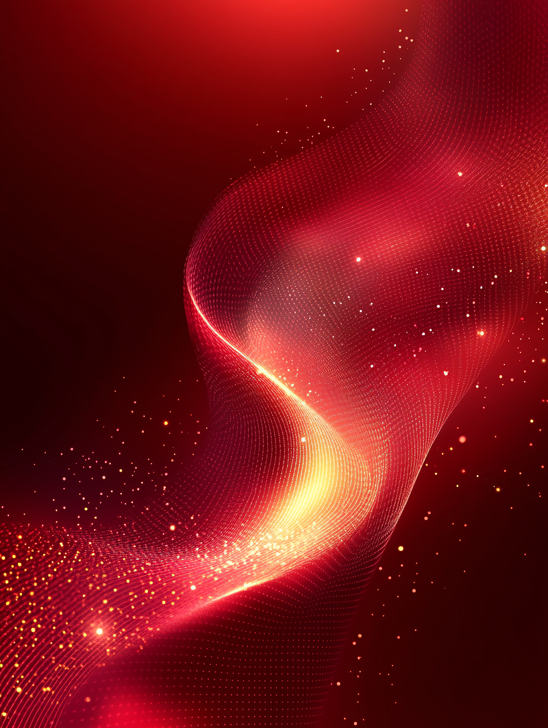 Red Wave Of Particles