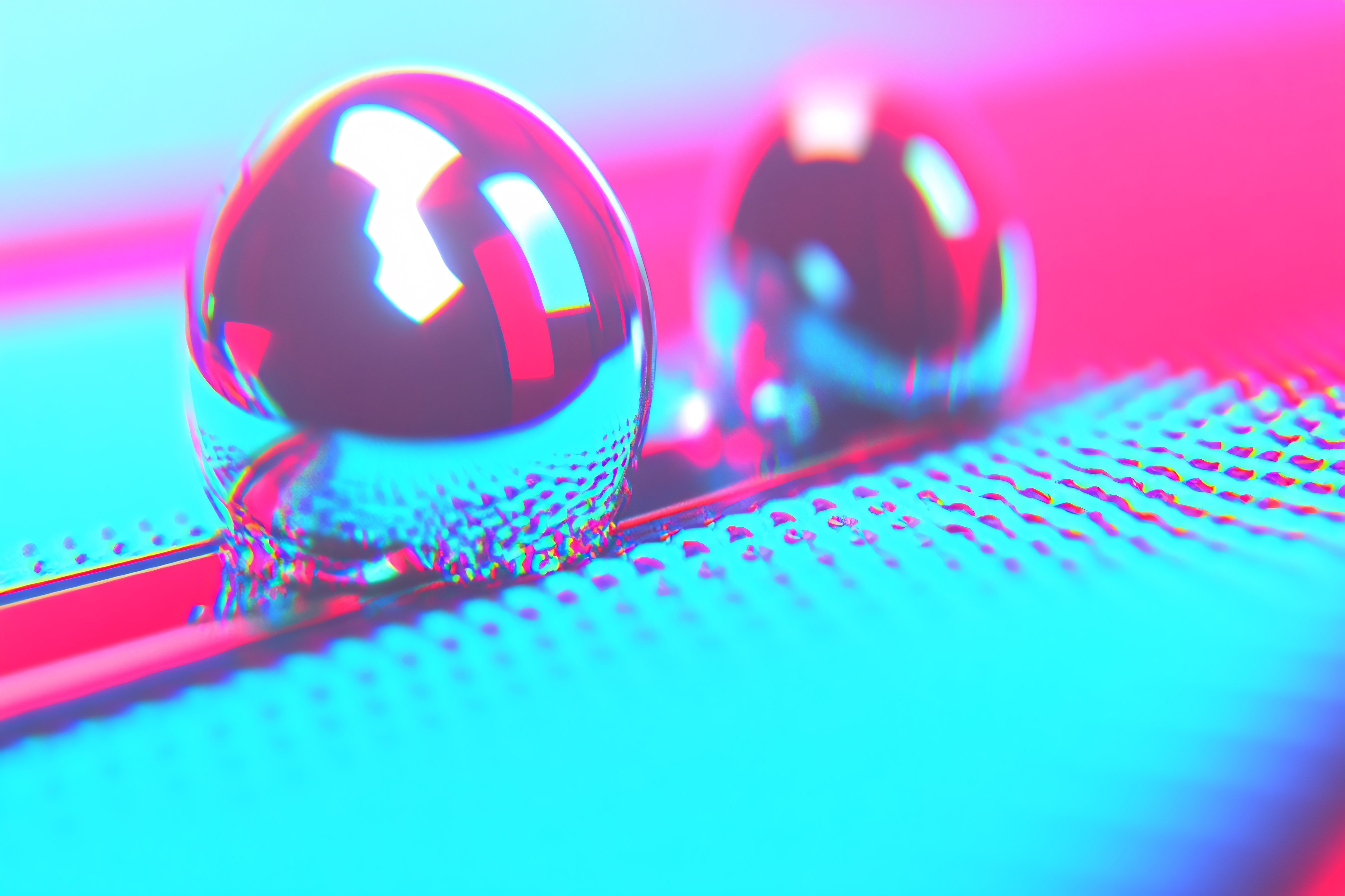 Reflective Spheres On Textured Surface