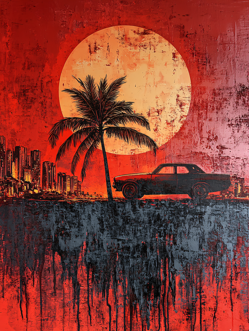 Retro Cityscape Painting