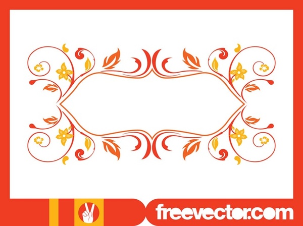 Retro Floral Frame Free Vector