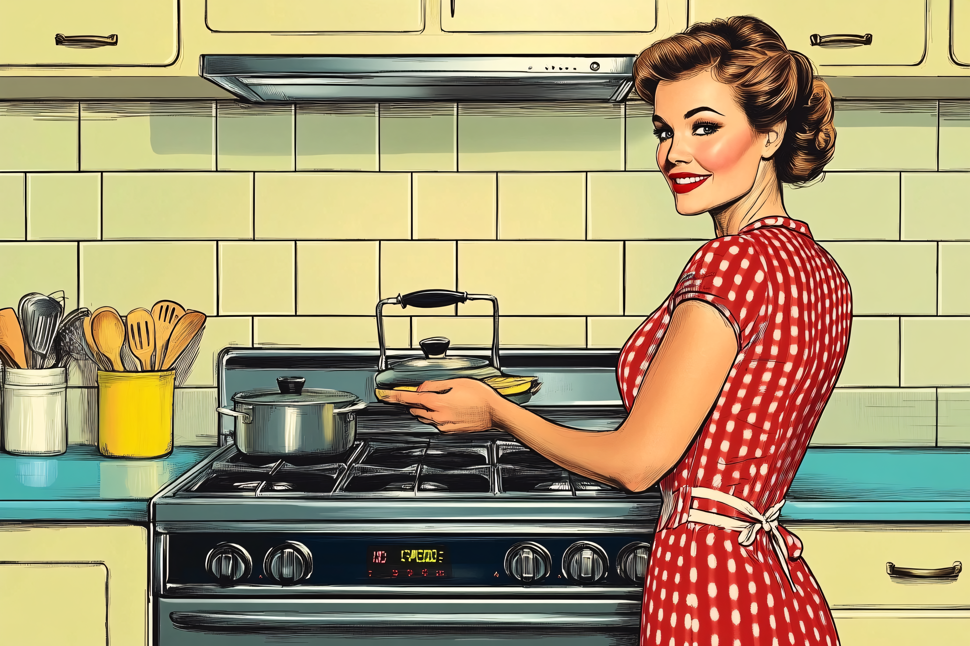Retro Kitchen Woman