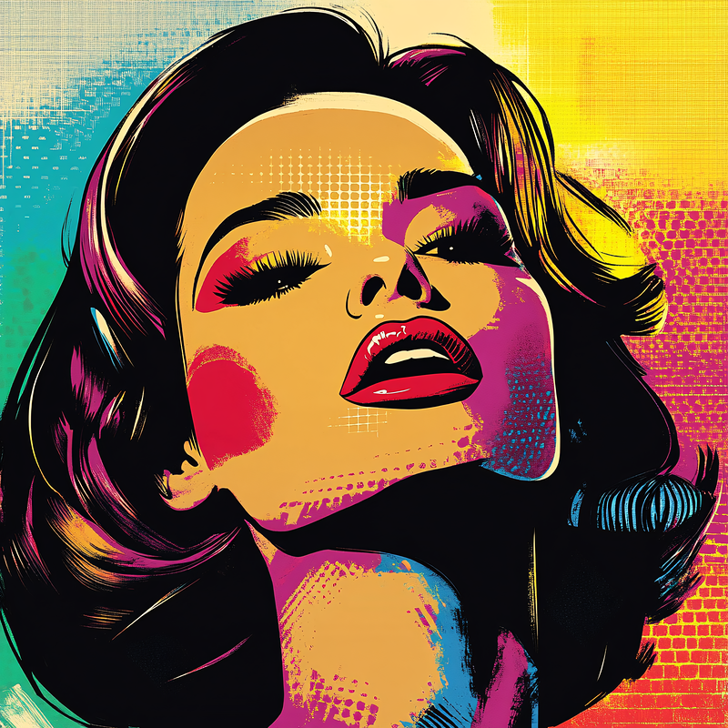 Retro Pop Art Woman Portrait