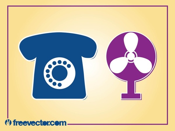 Retro Technology Icons Free Vector