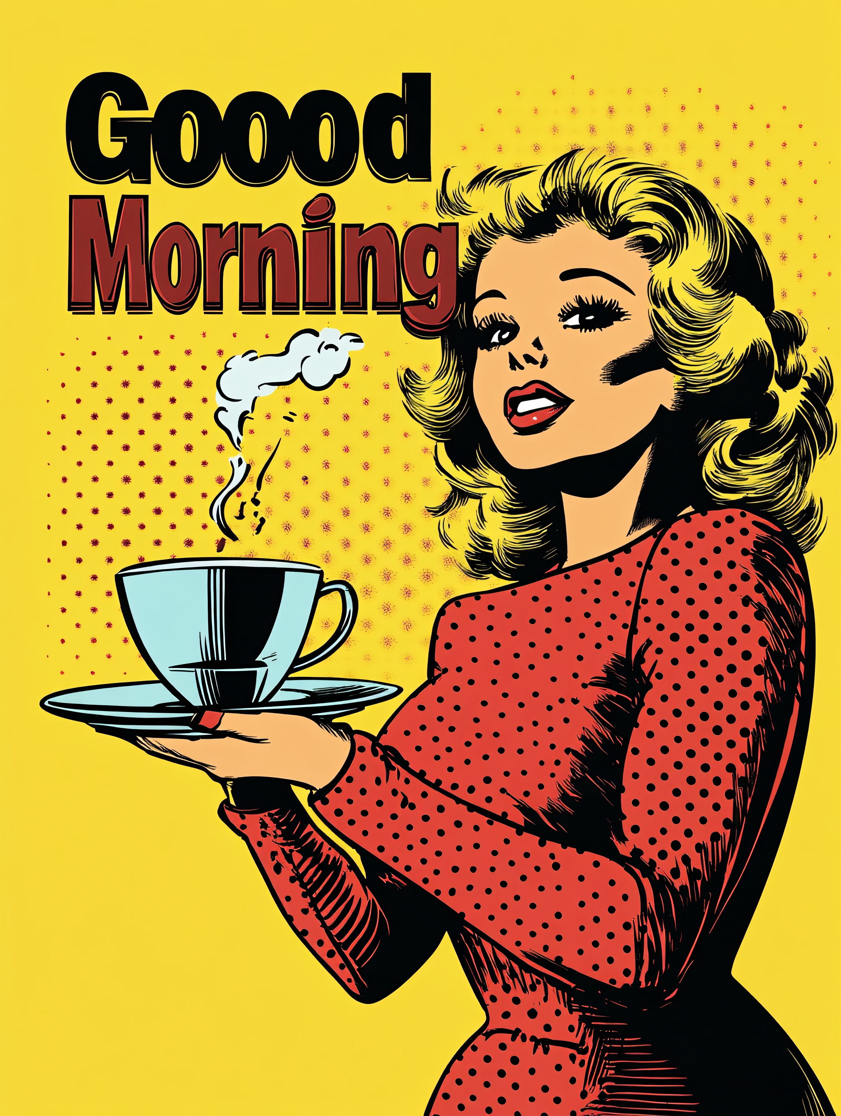 Retro Woman Serving Coffee