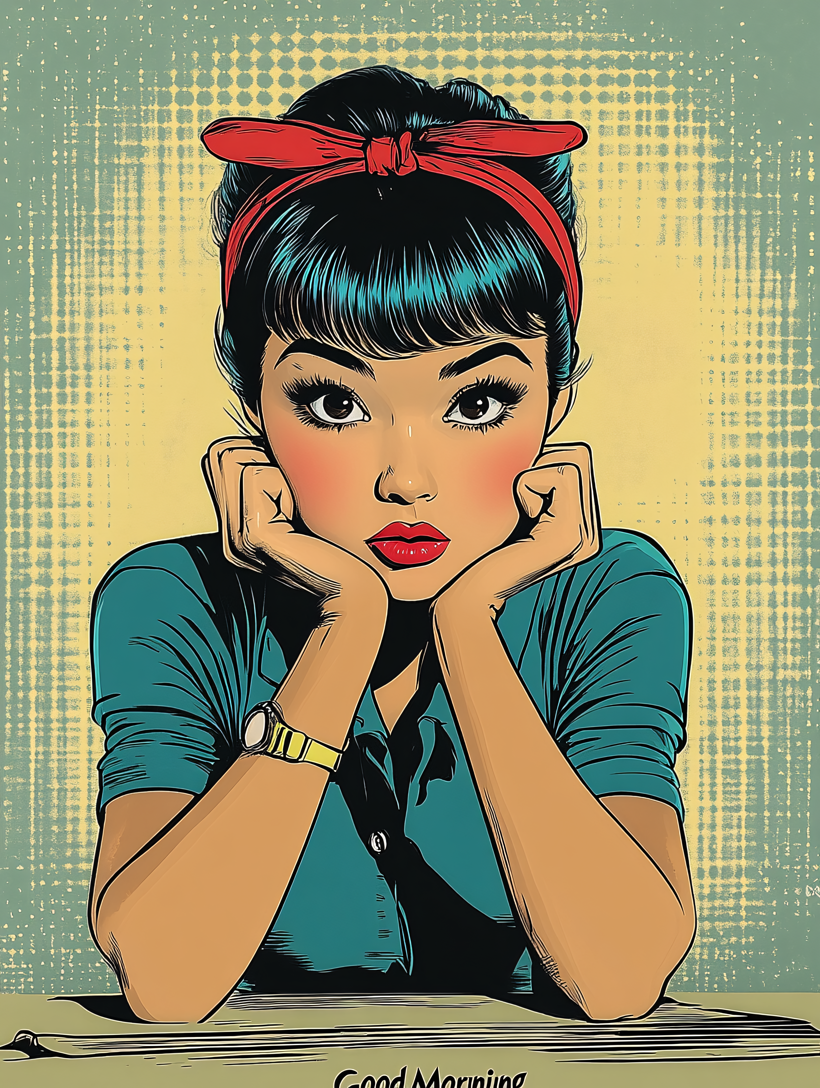 Retro Woman with Red Headband