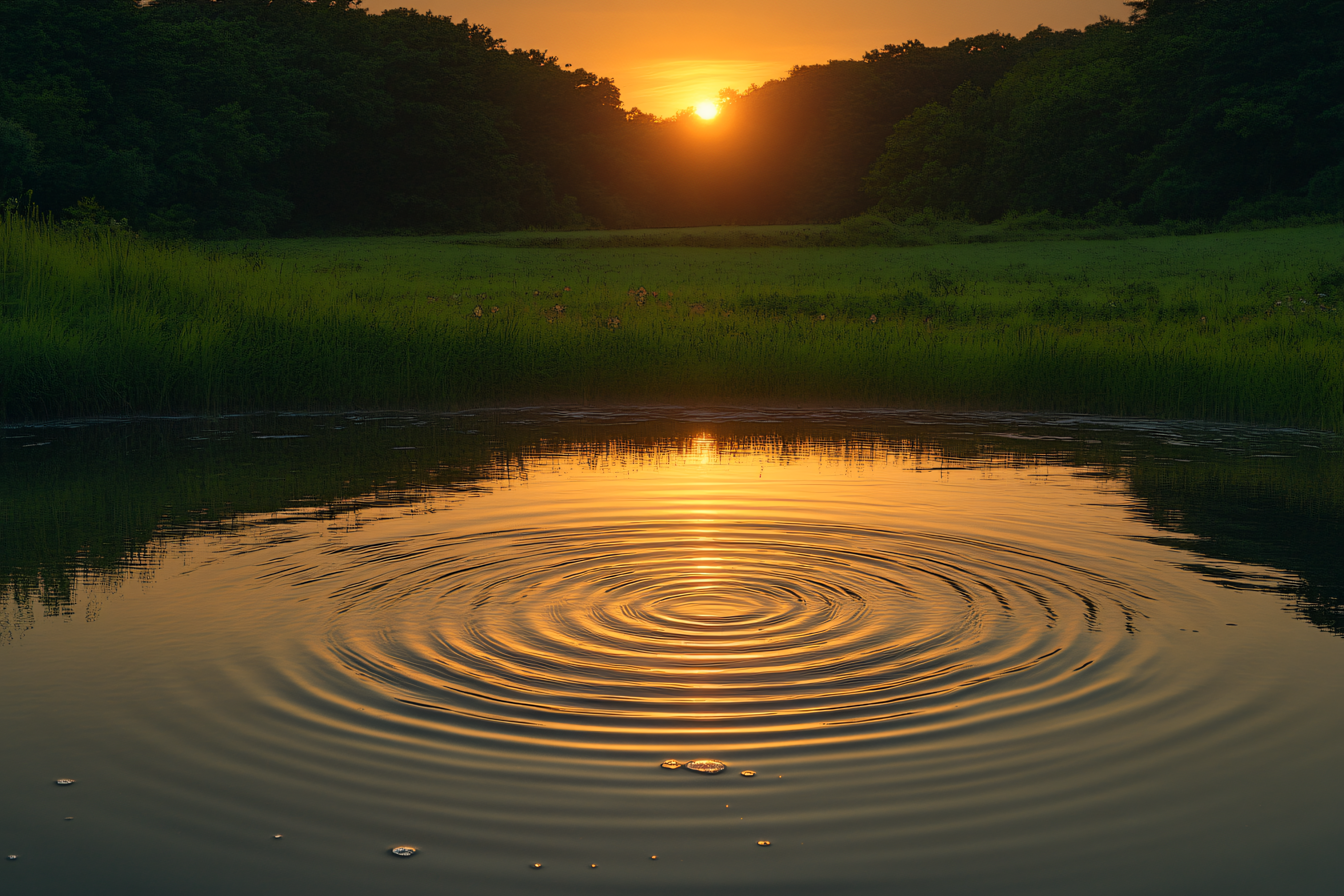 Ripple Effect At Sunset