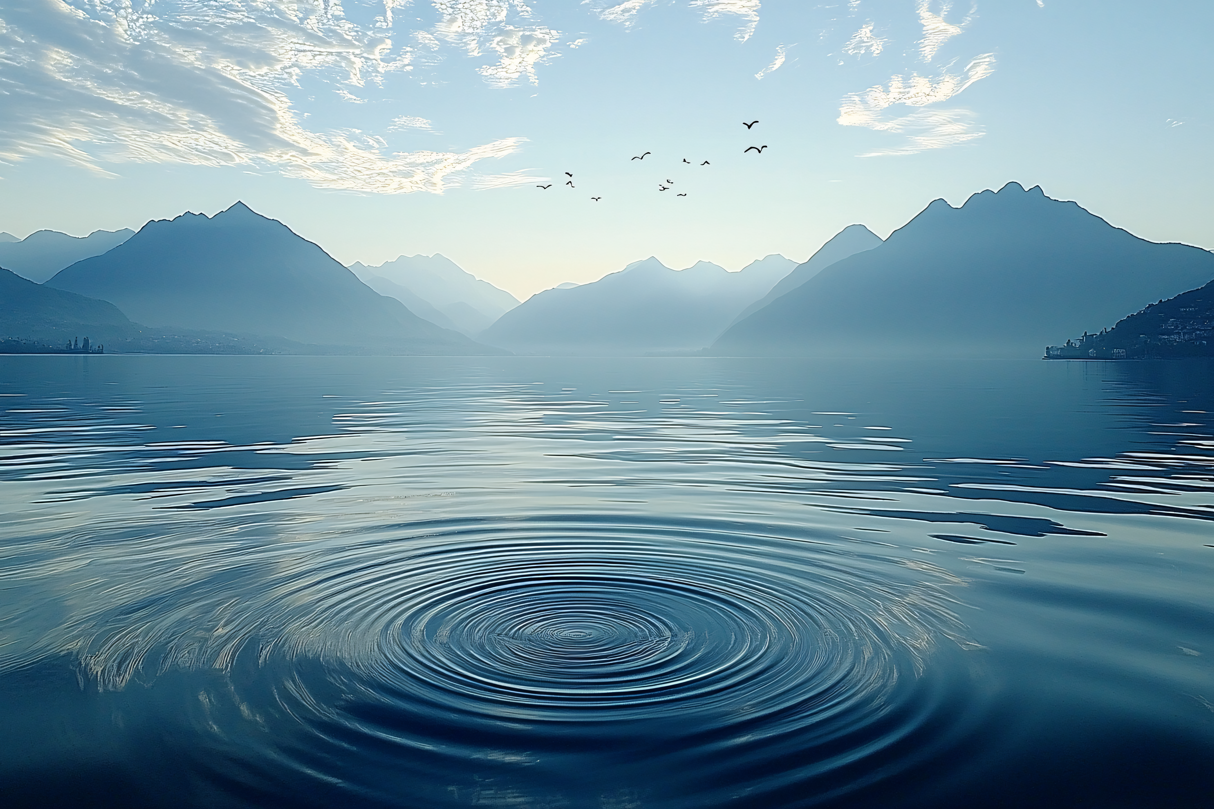 Ripples on Tranquil Lake Water