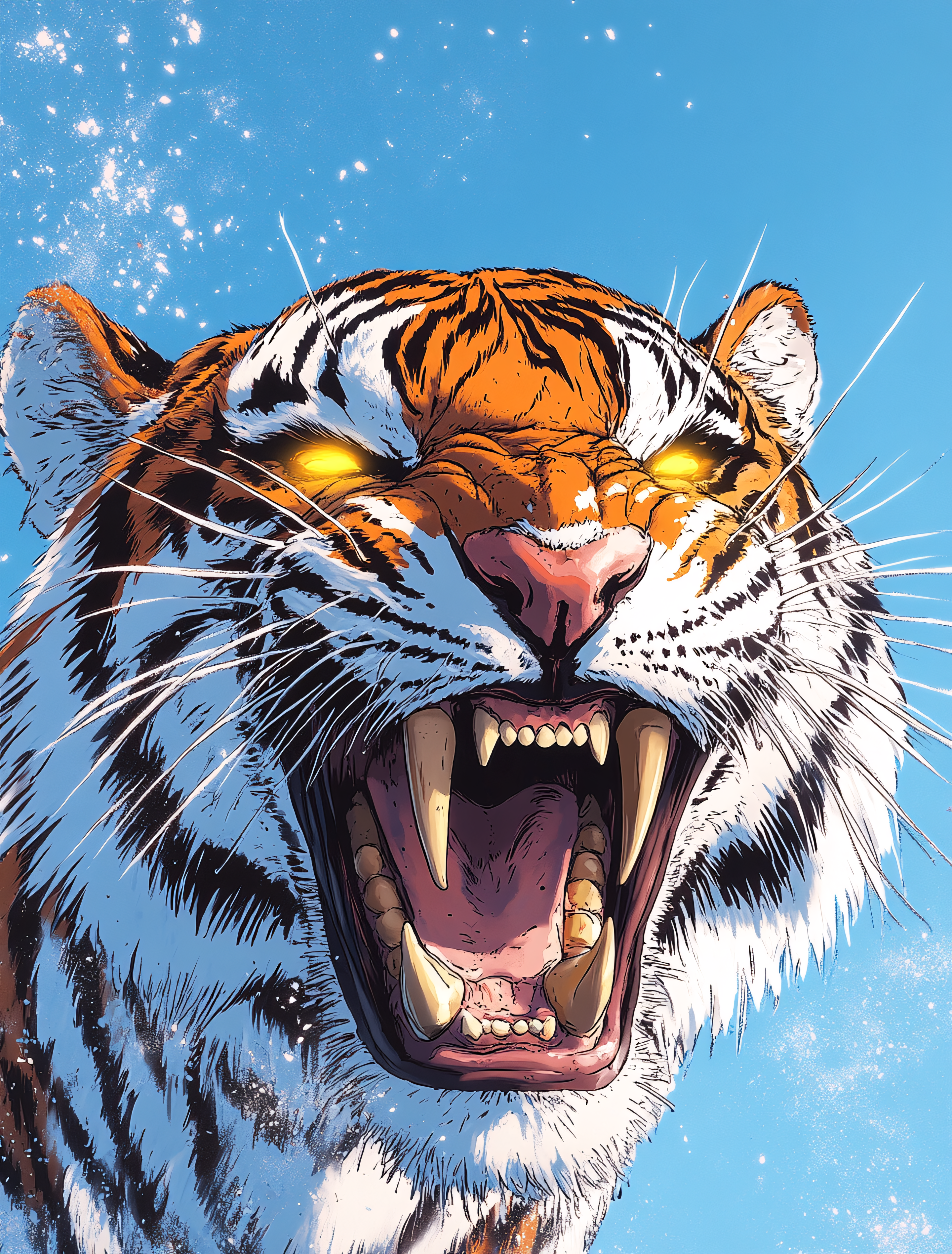 Roaring Tiger Close-Up