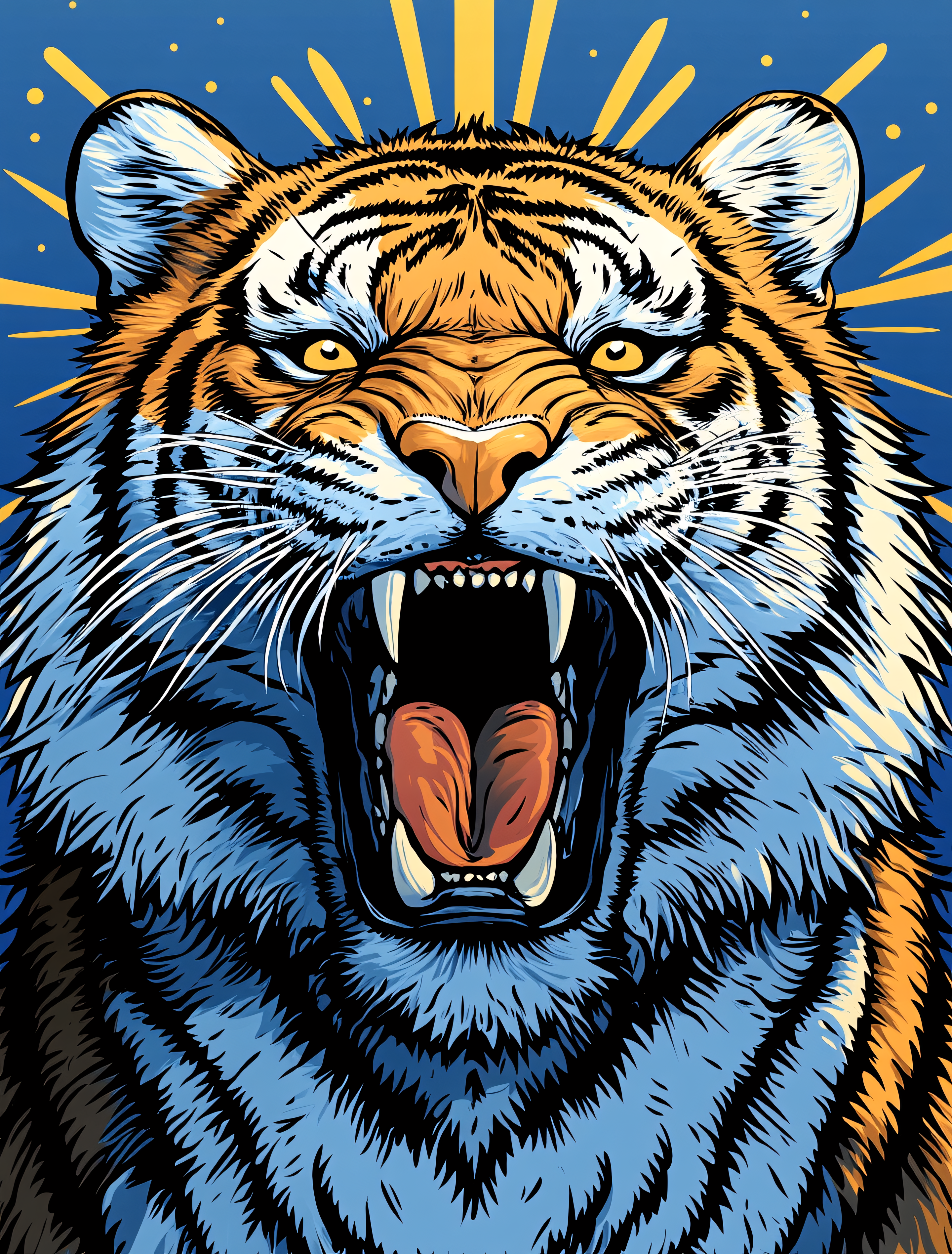 Roaring Tiger Face