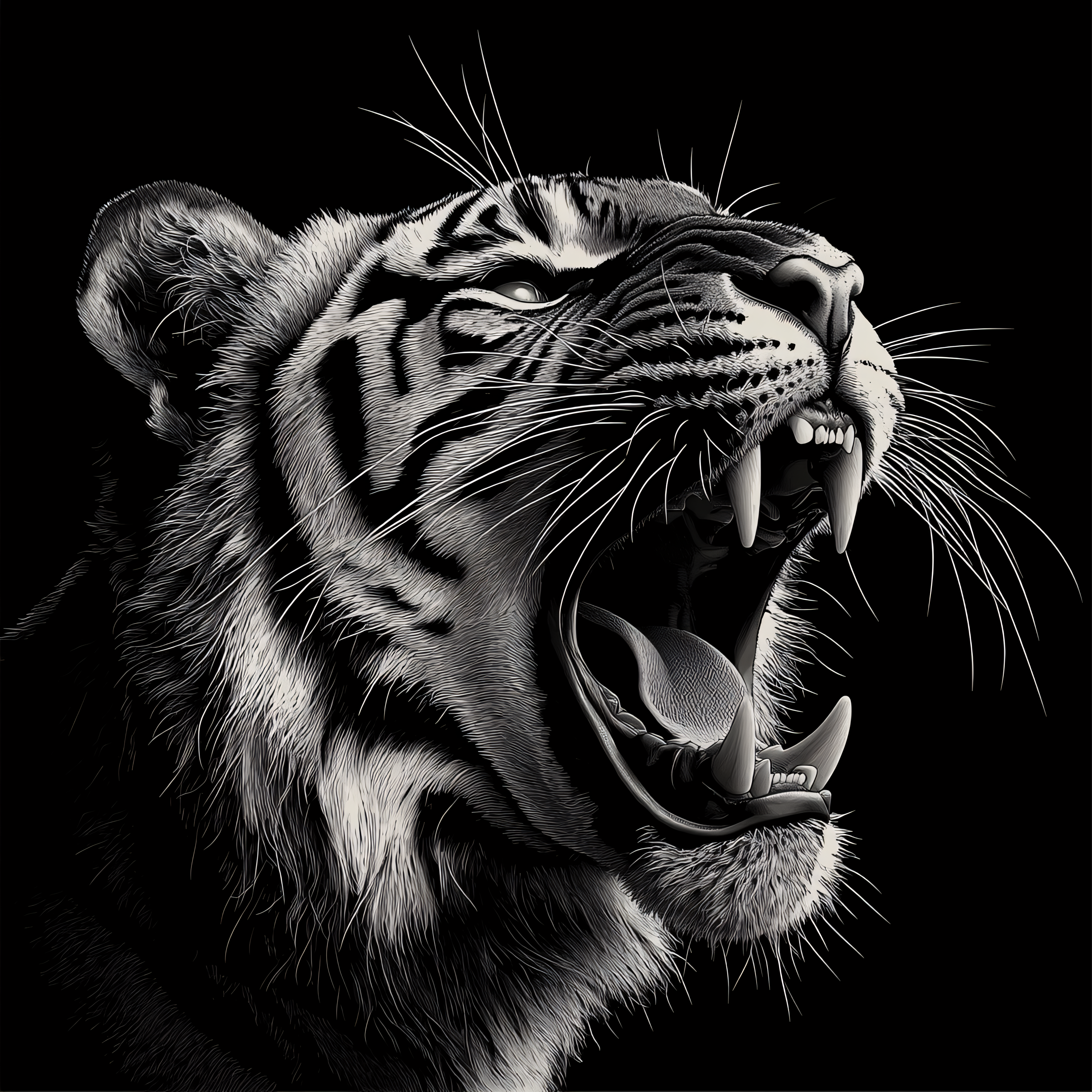 Roaring Tiger Head
