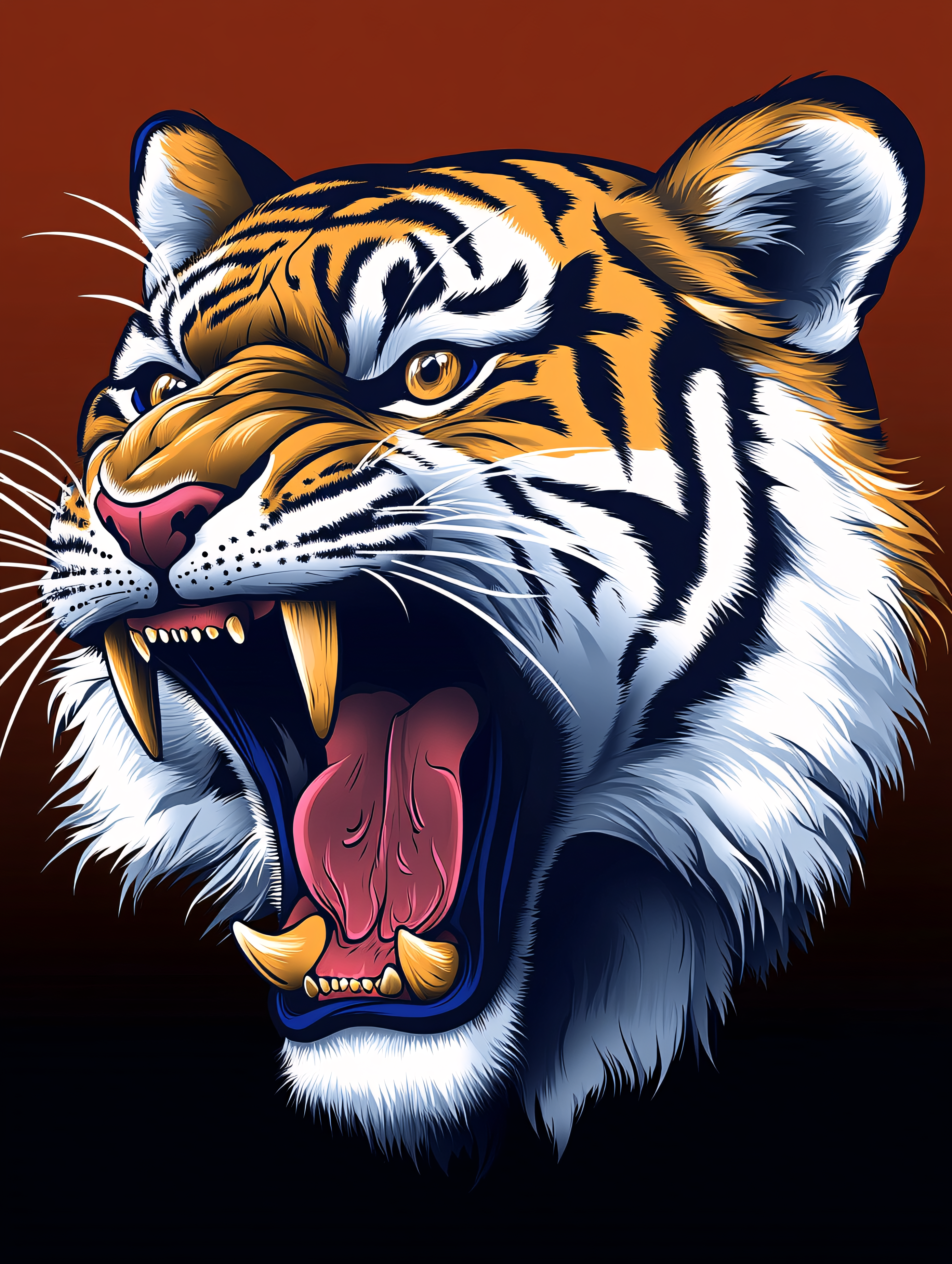 Roaring Tiger Head