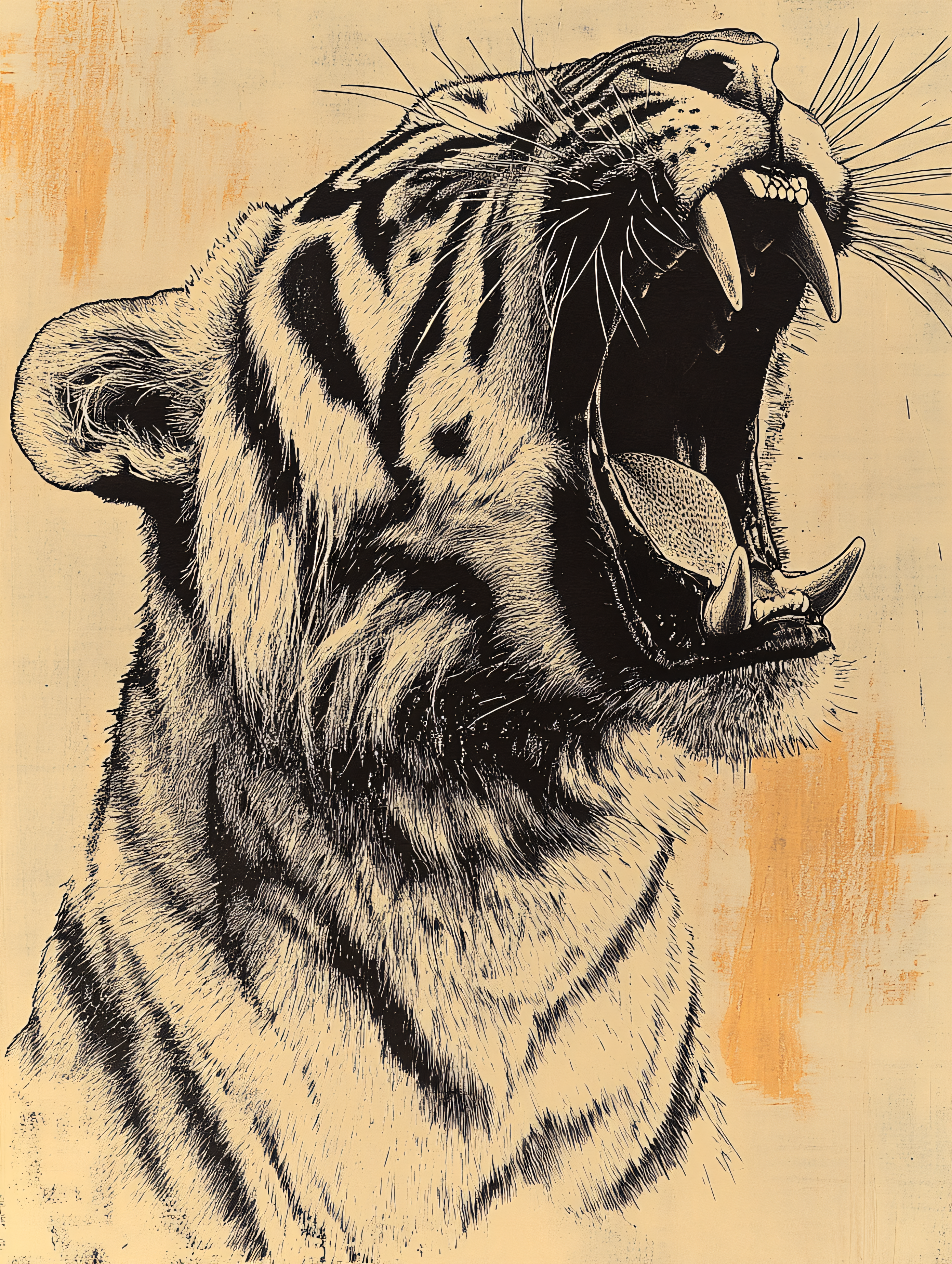 Roaring Tiger Illustration