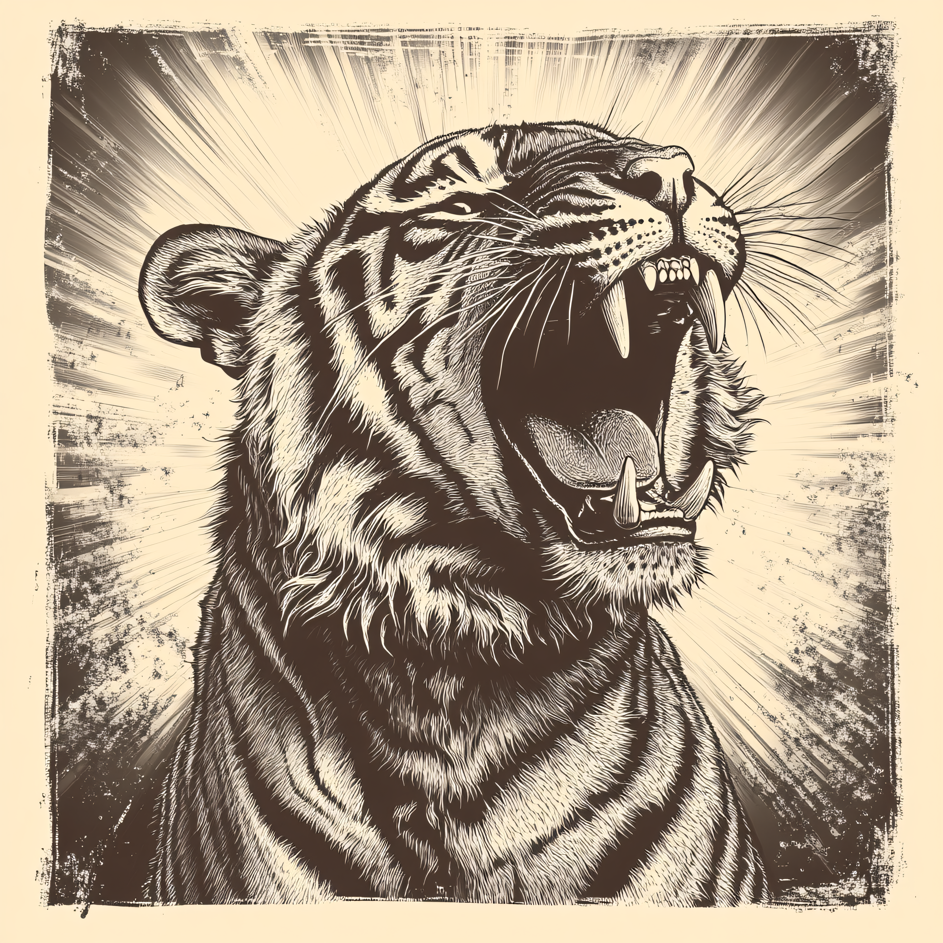 Roaring Tiger Illustration