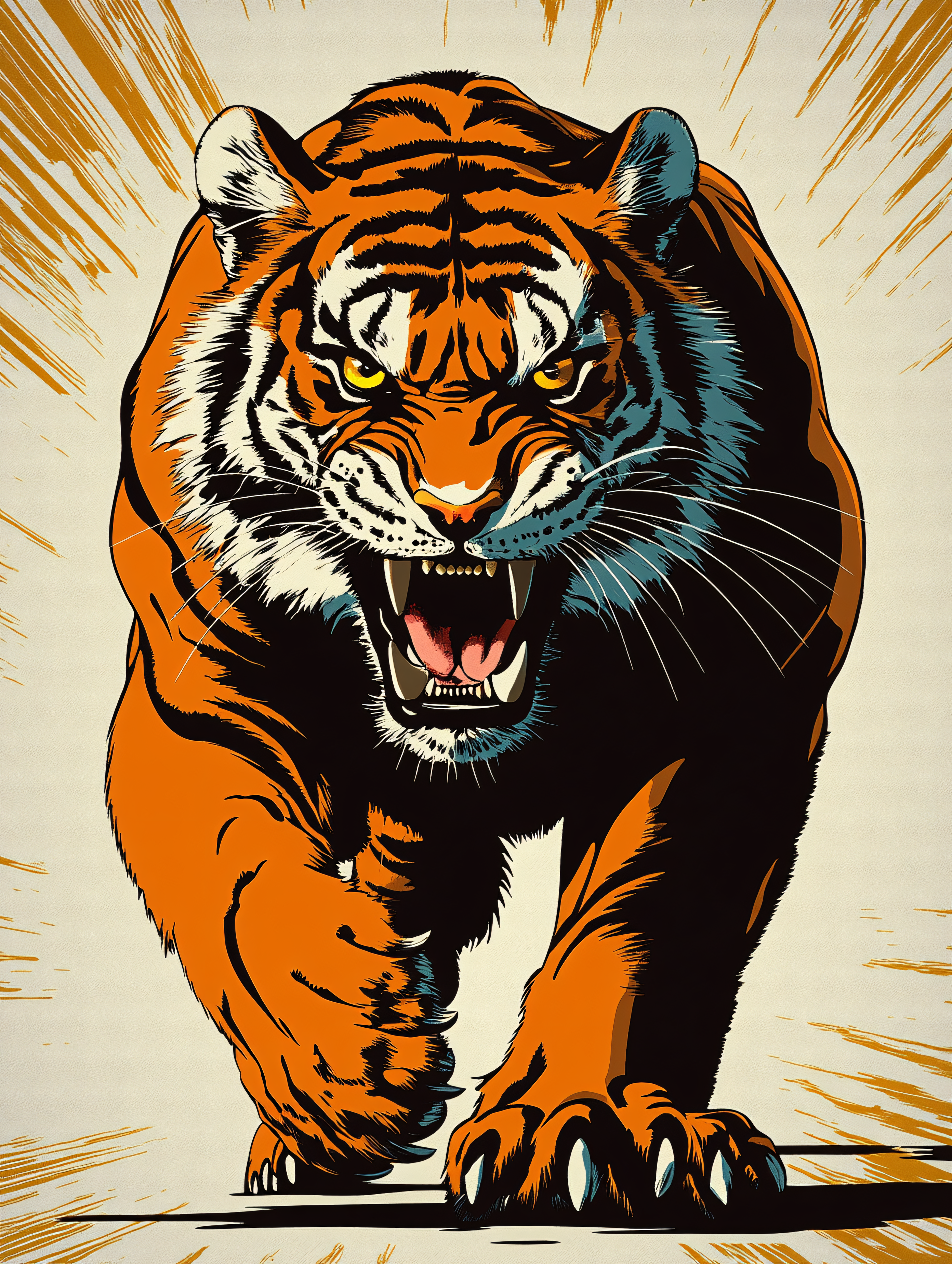 Roaring Tiger Illustration