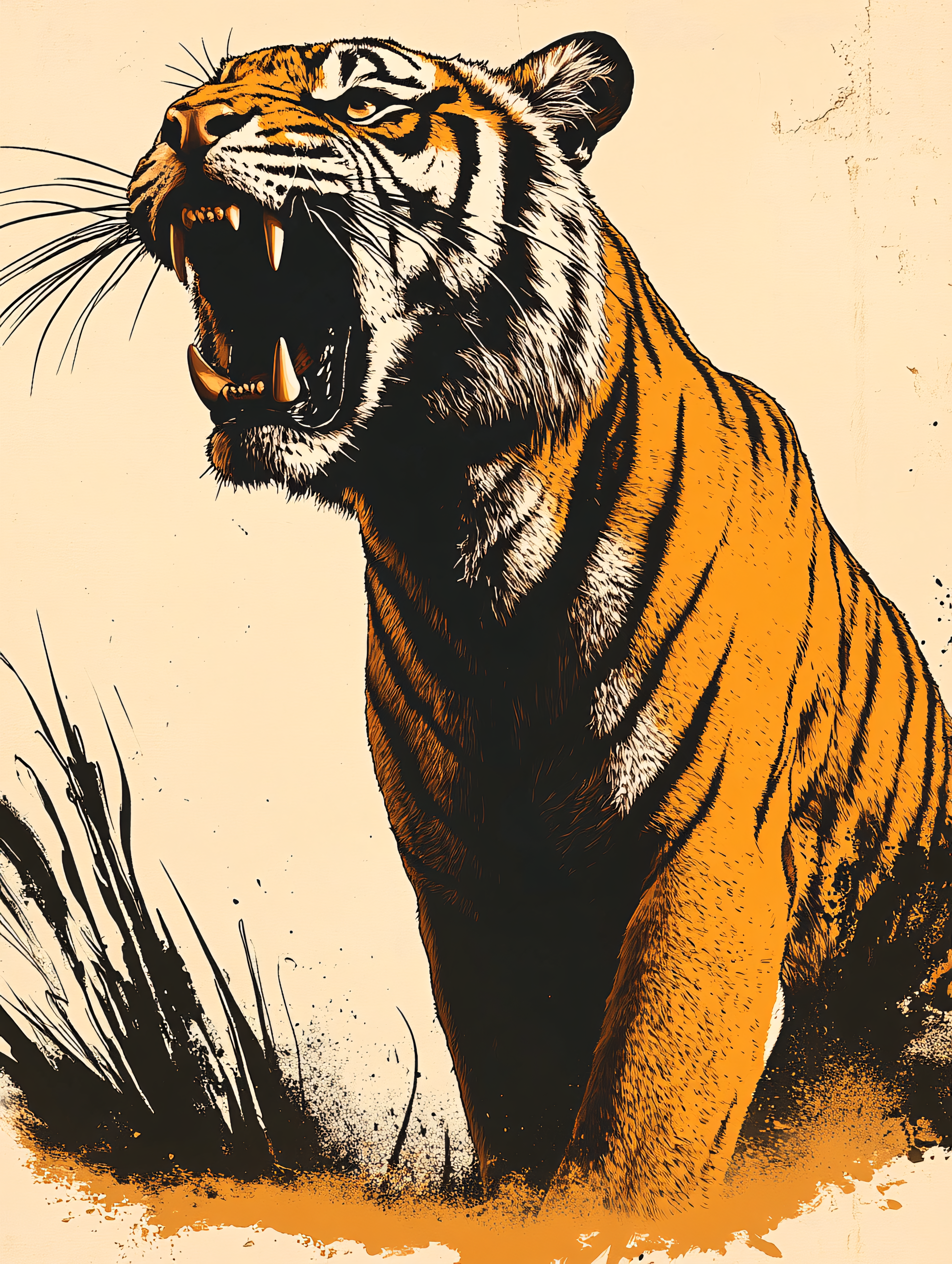 Roaring Tiger Illustration