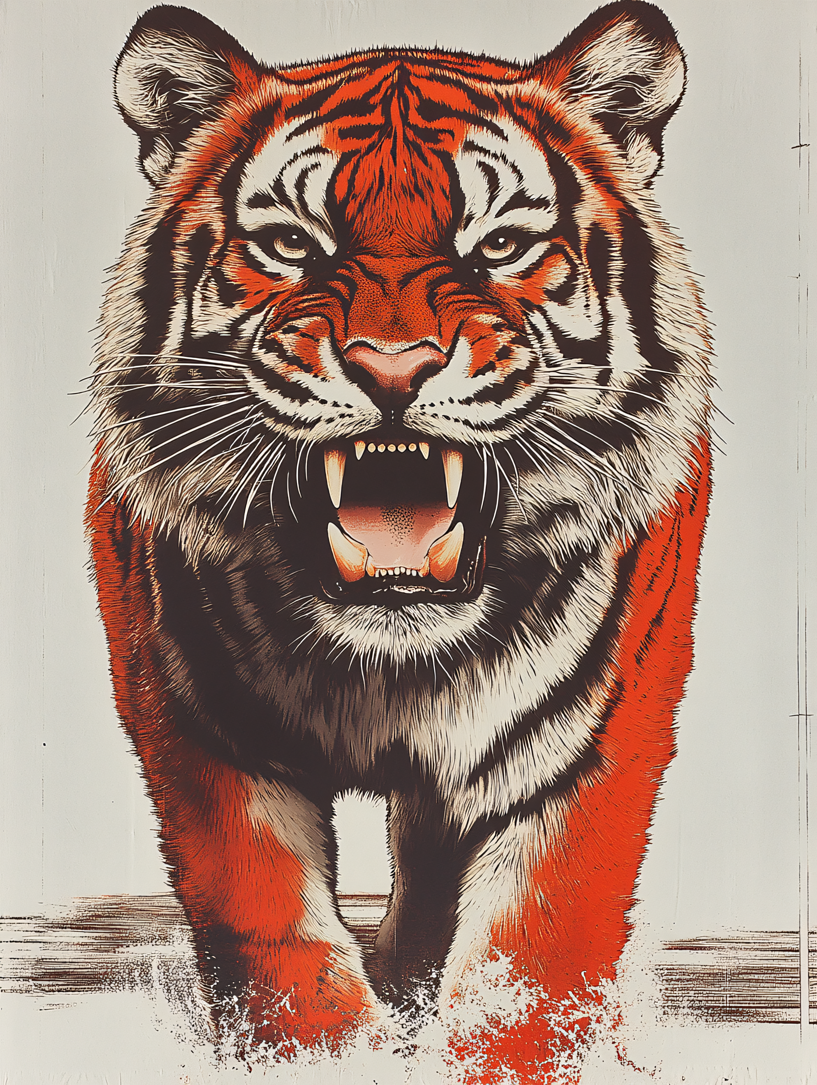 Roaring Tiger Illustration