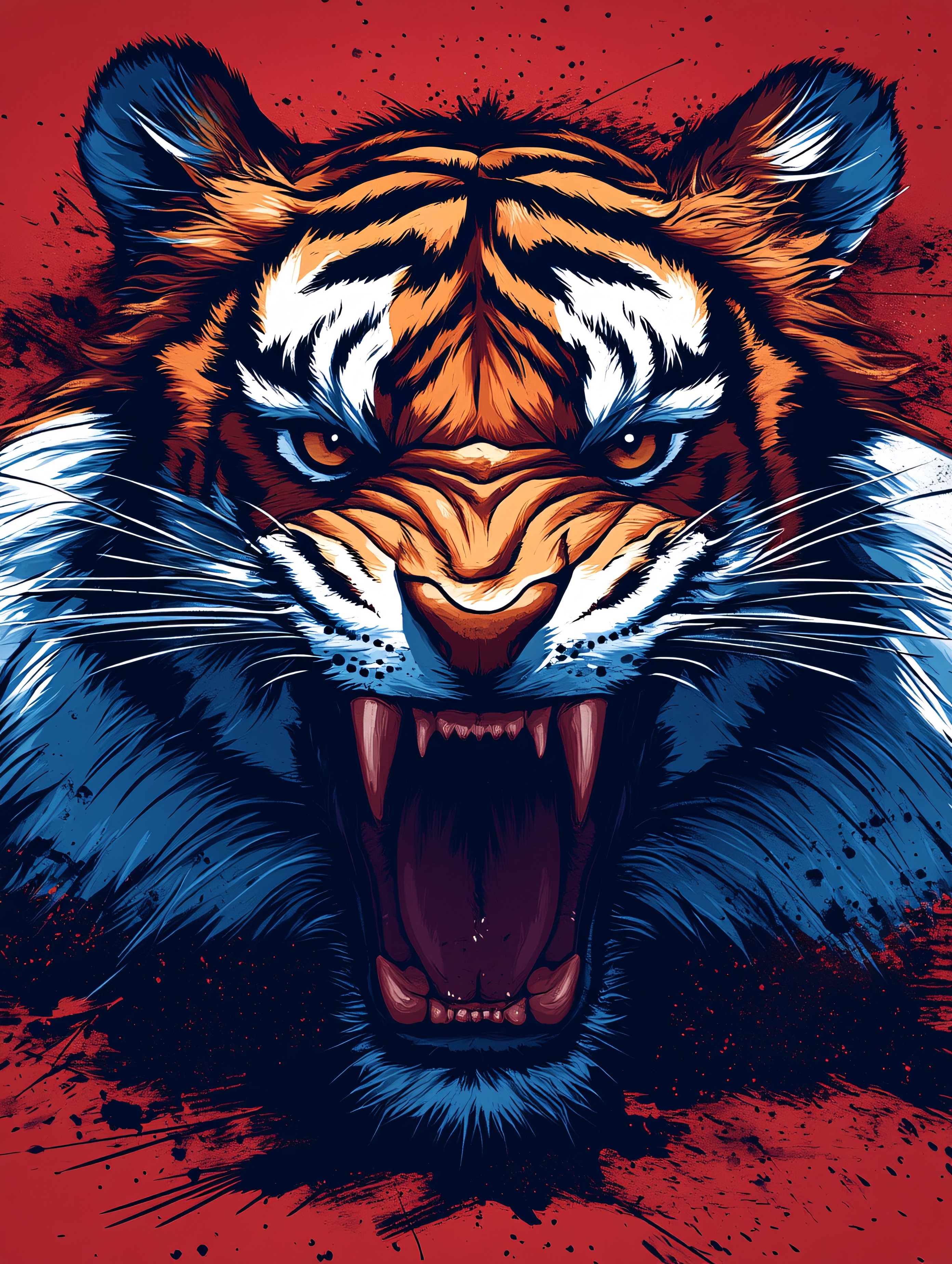 Roaring Tiger Illustration